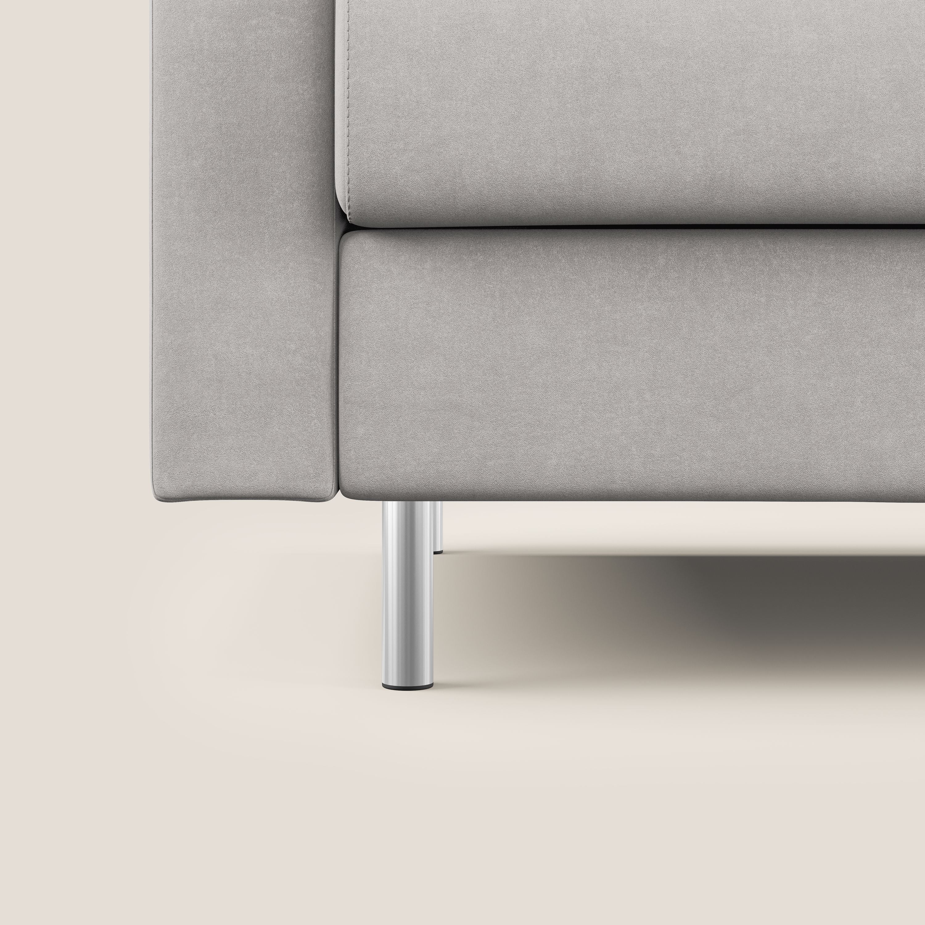 Megan divano letto matrimoniale in microfibra smacchiabile T11 grigio chiaro - divani.store