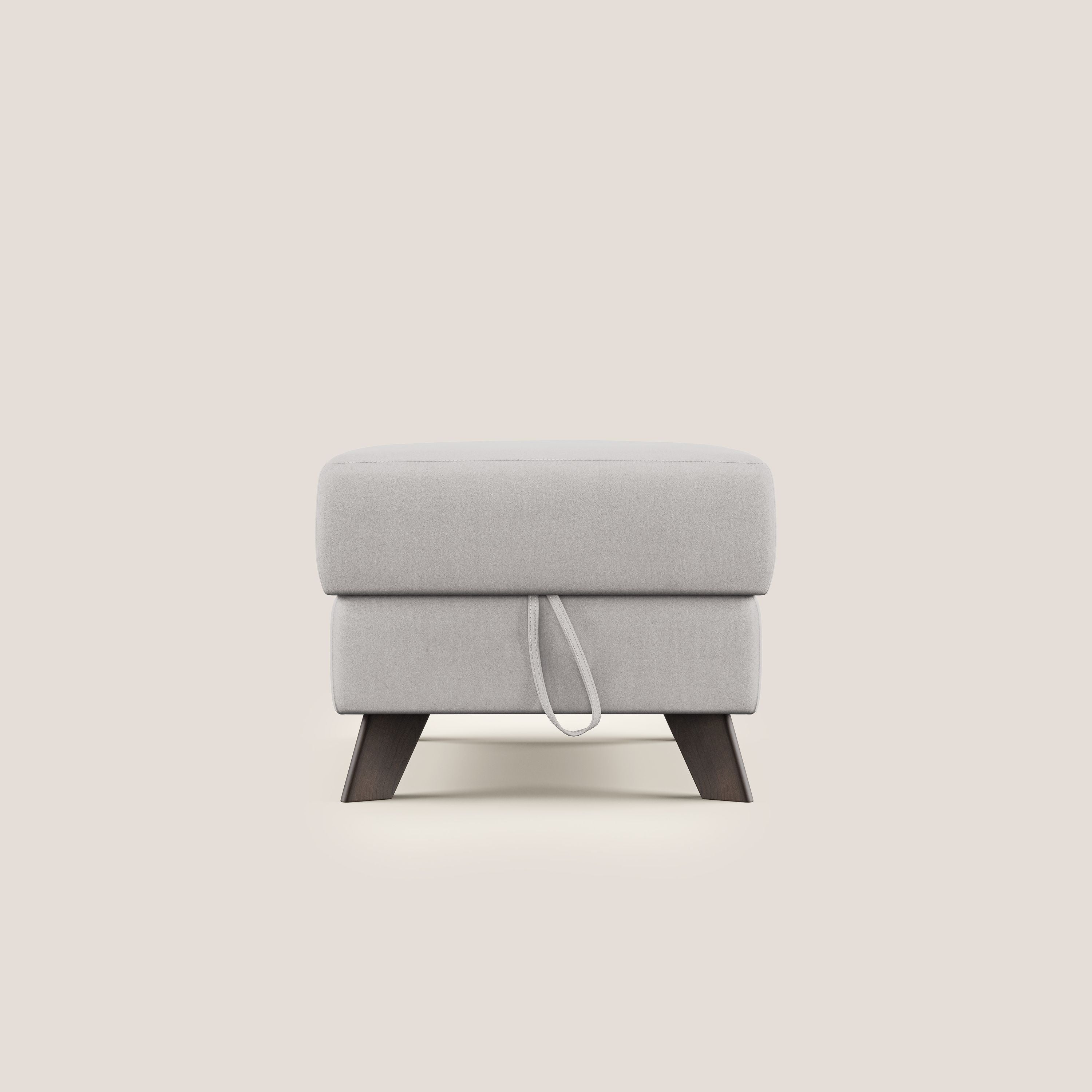 Moon Pouf contenitore e piedini alti in microfibra impermeabile T11 grigio chiaro - divani.store