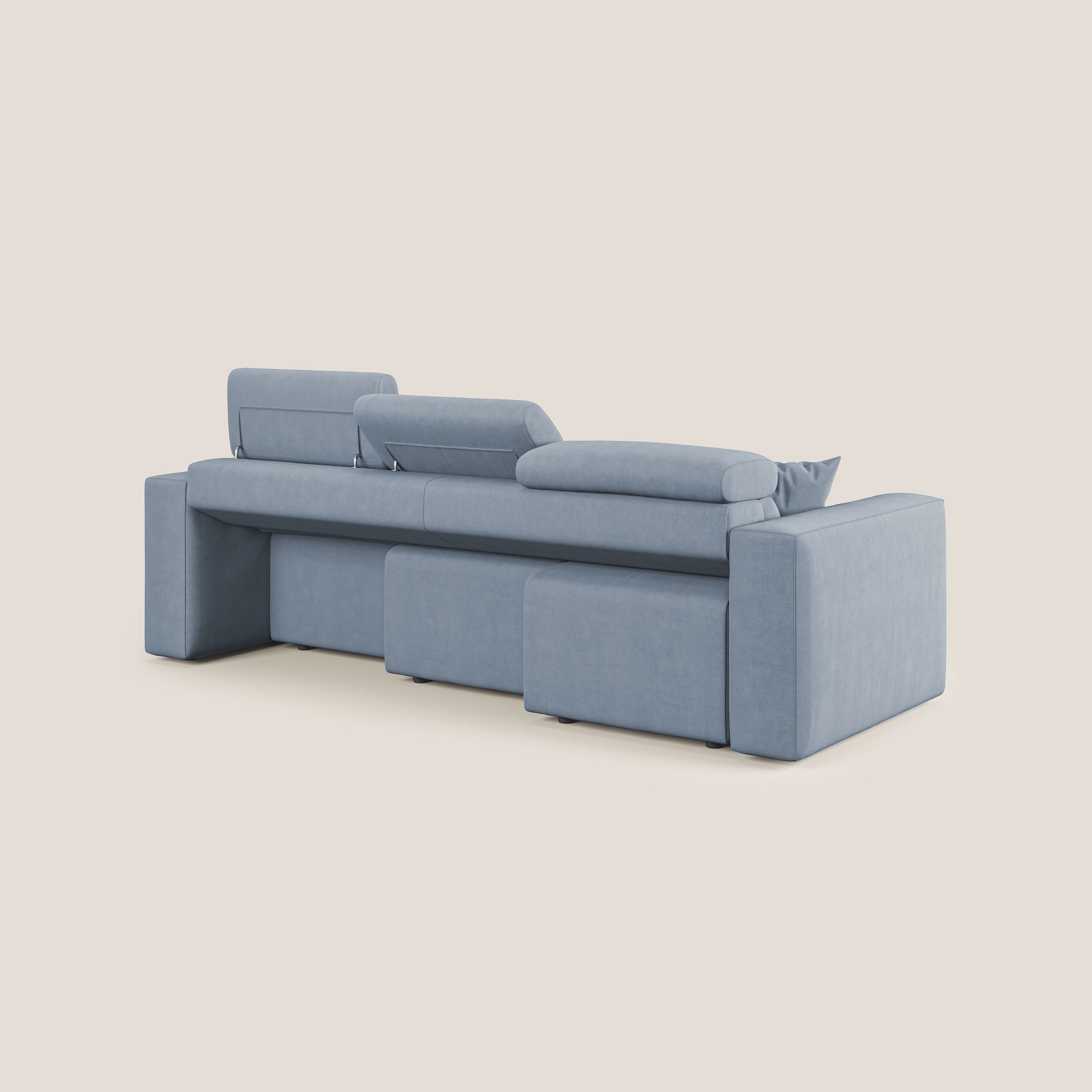 Orwell divano con 3 sedute estraibili in microfibra smacchiabile T11 carta da zucchero - divani.store