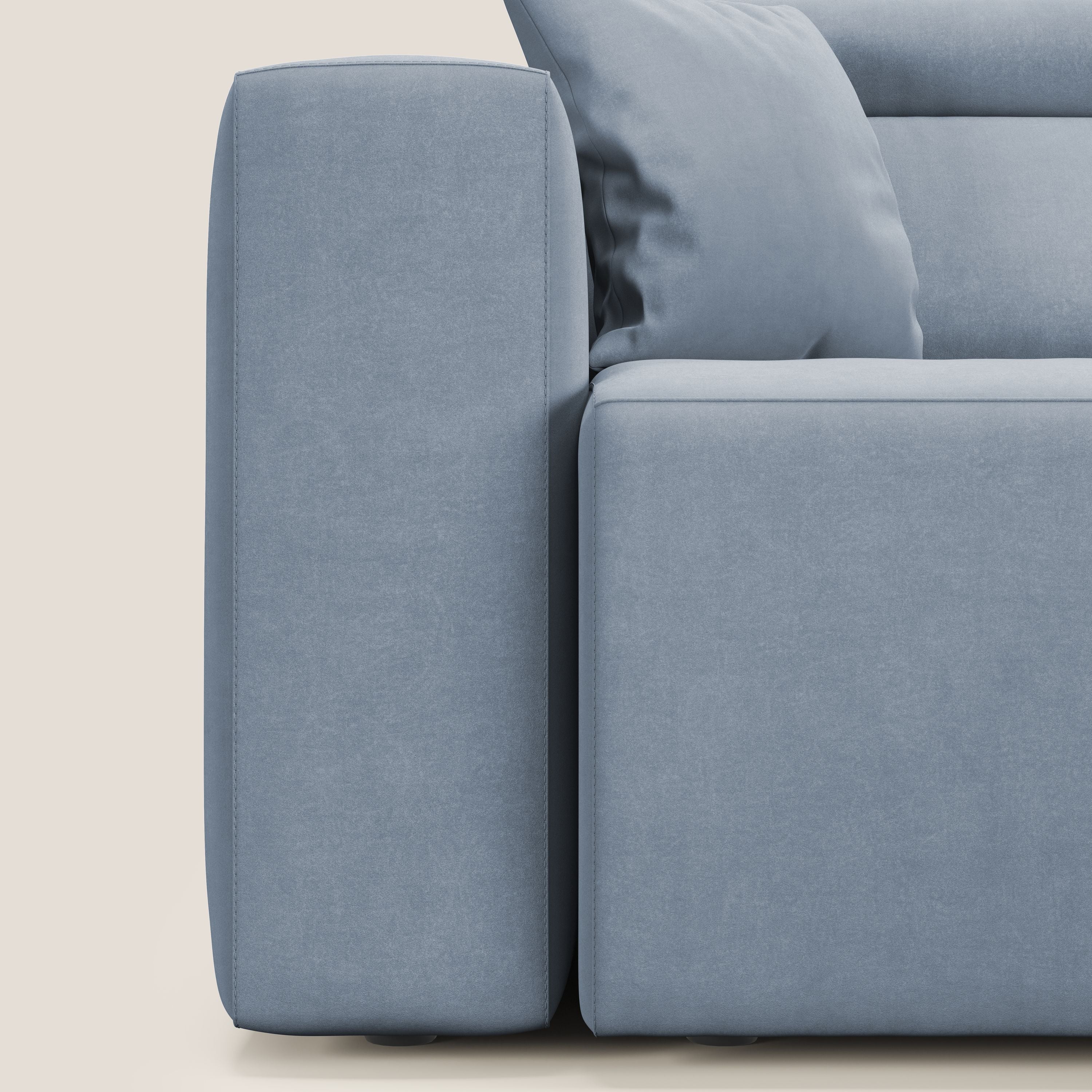 Orwell divano con 3 sedute estraibili in microfibra smacchiabile T11 carta da zucchero - divani.store