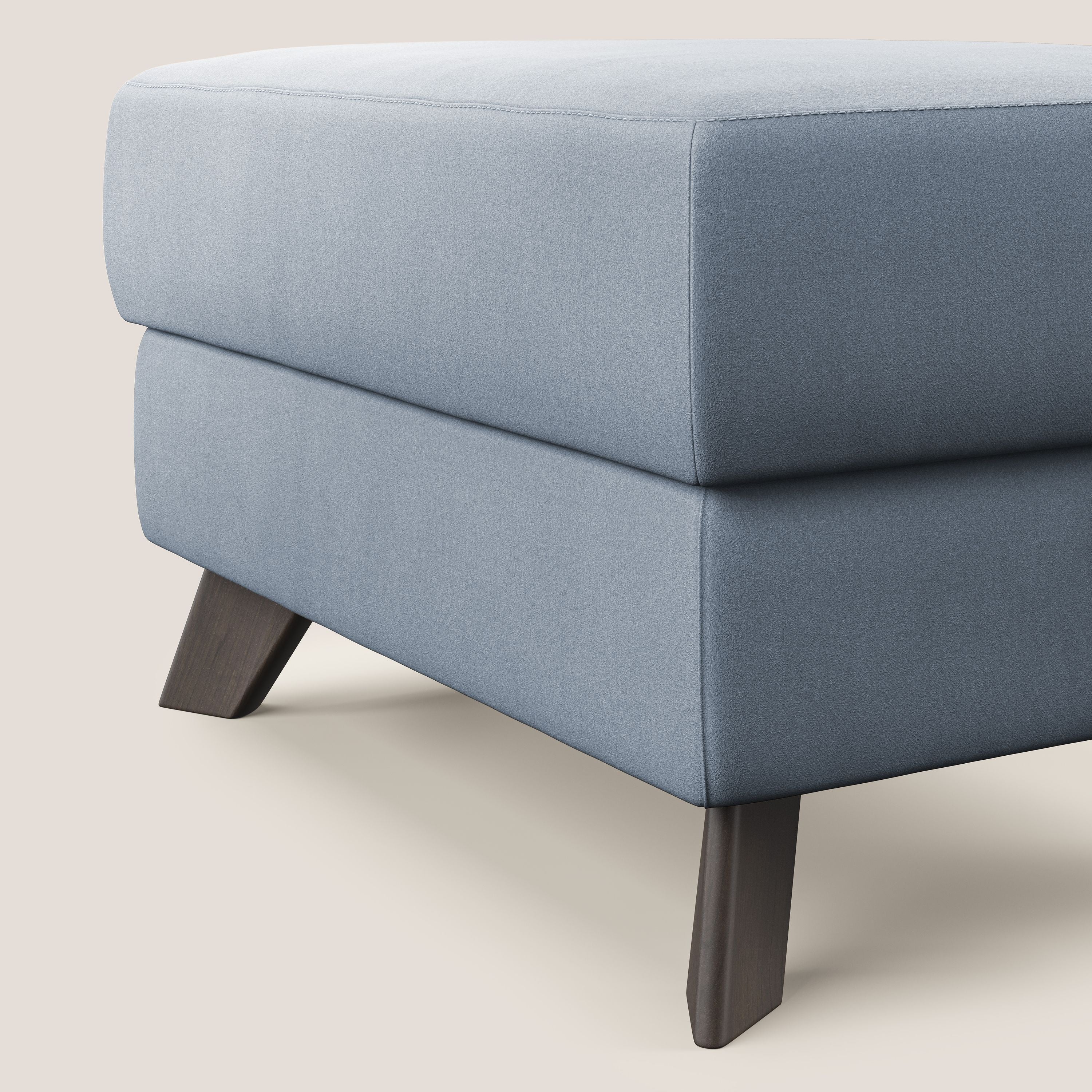 Moon Pouf contenitore e piedini alti in microfibra impermeabile T11 carta da zucchero - divani.store