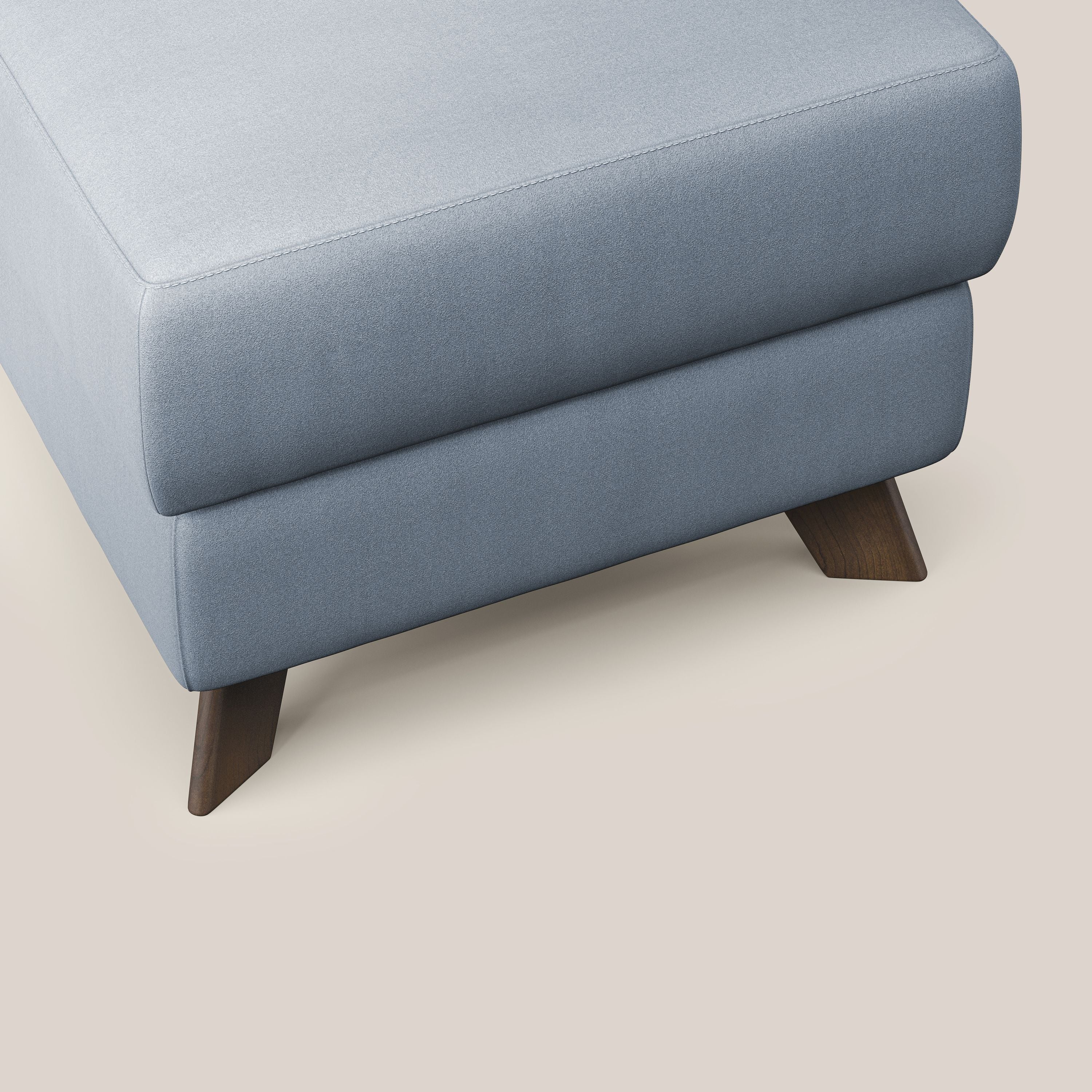 Moon Pouf contenitore e piedini alti in microfibra impermeabile T11 carta da zucchero - divani.store