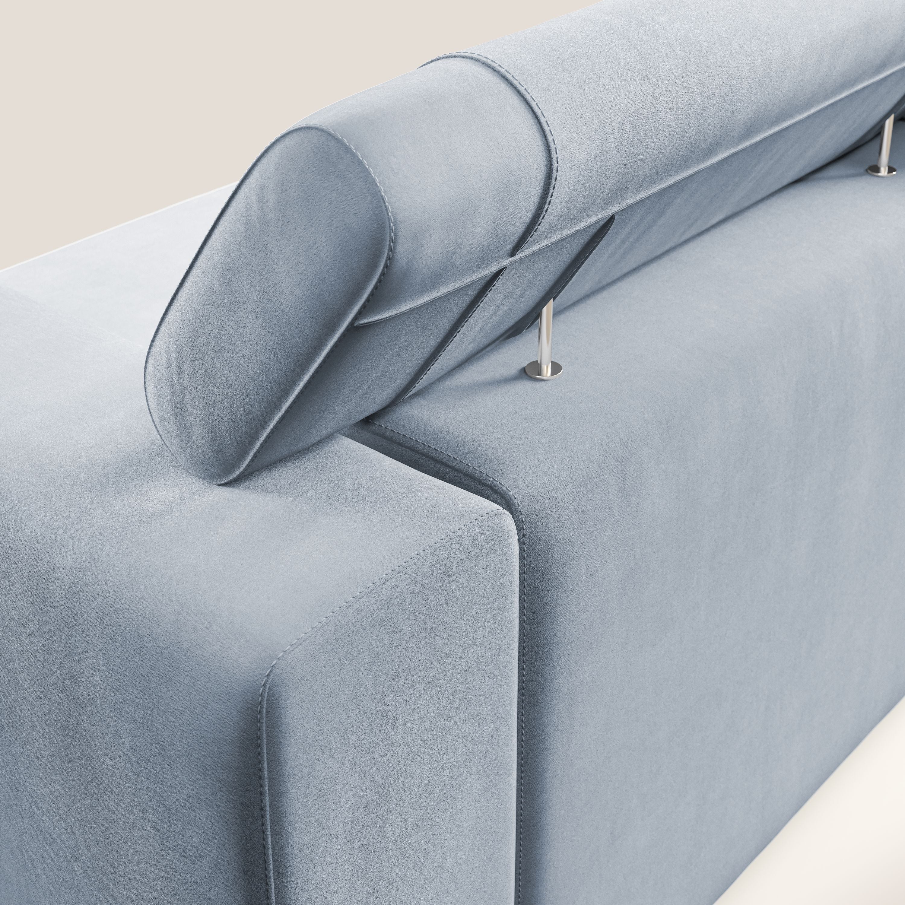 Vegas divano con poggiatesta reclinabili in microfibra smacchiabile T11 carta da zucchero - divani.store