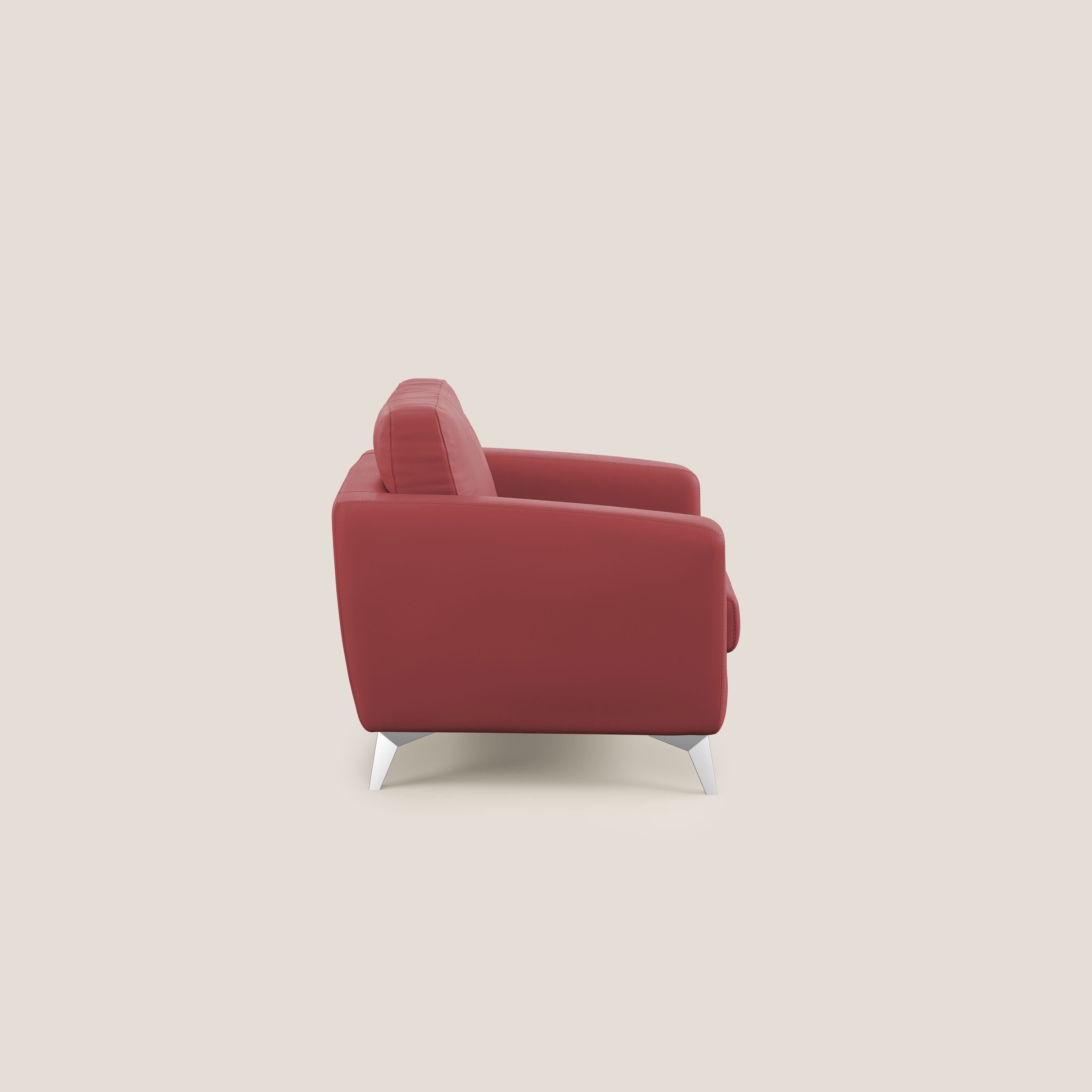 Orione Poltroncina in ecopelle moderna e impermeabile T04 rosso - divani.store