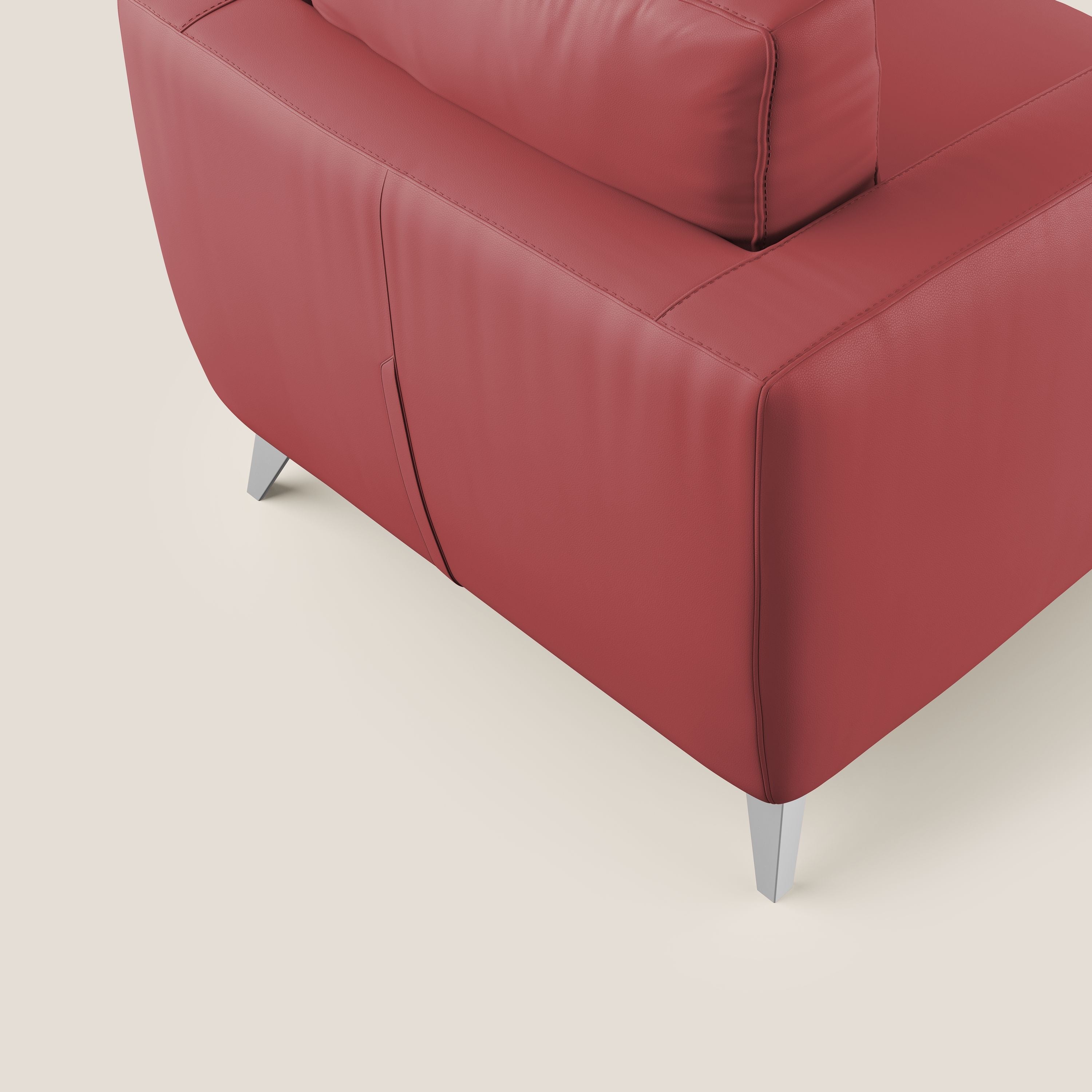 Orione Poltroncina in ecopelle moderna e impermeabile T04 rosso - divani.store