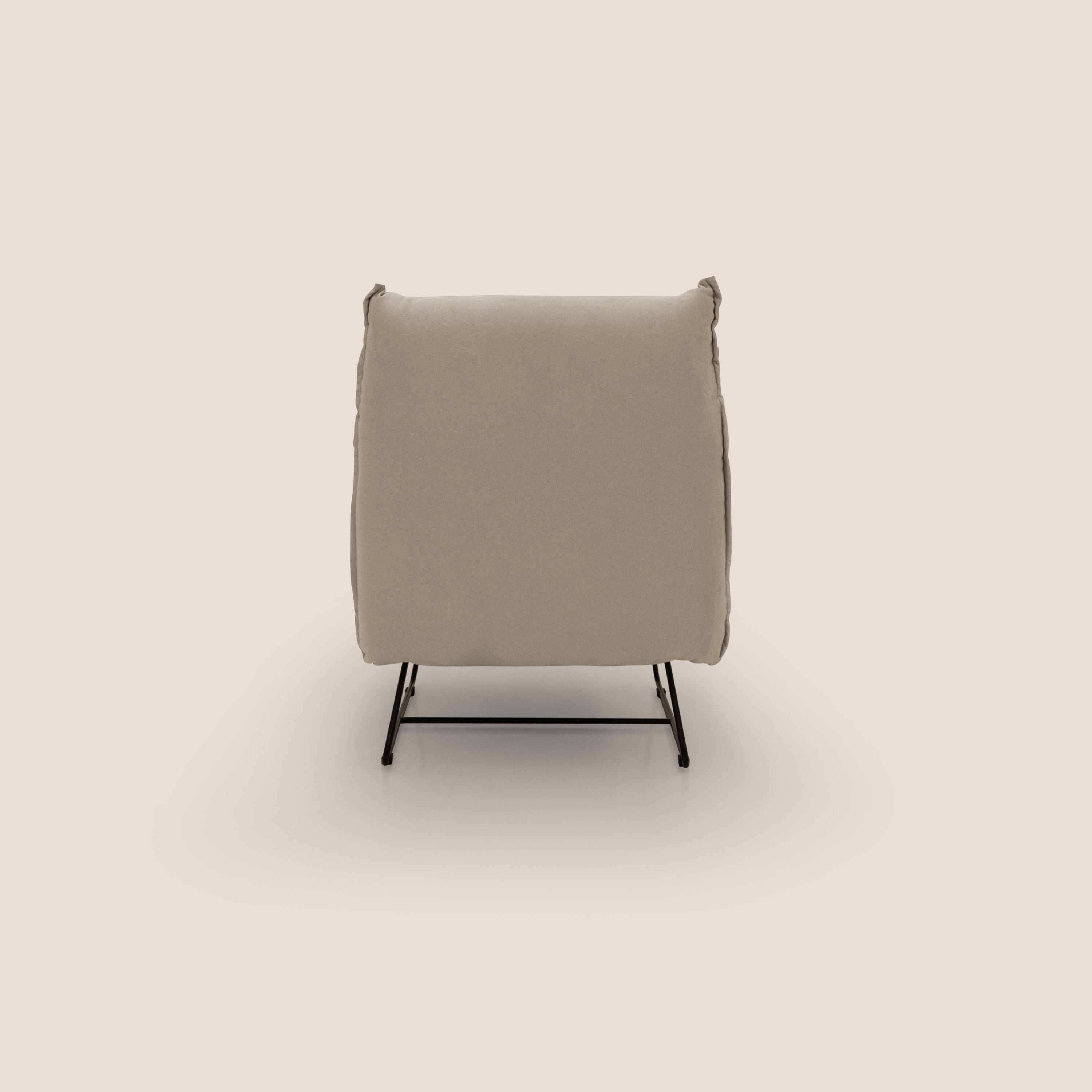 Tessa Poltroncina dal design moderno in morbida microfibra smacchiabile T11 tortora - divani.store