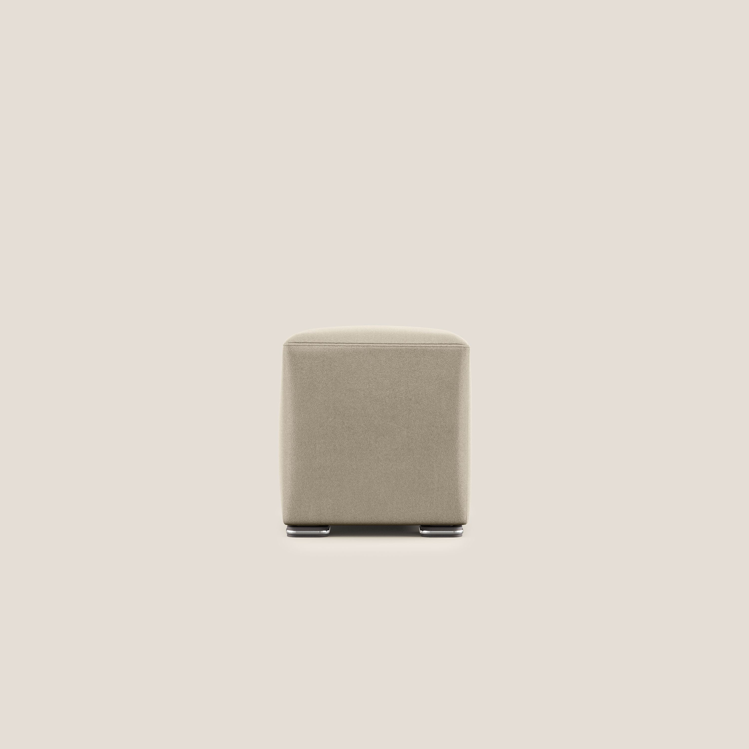Cube pouf in microfibra smacchiabile T11 tortora - divani.store