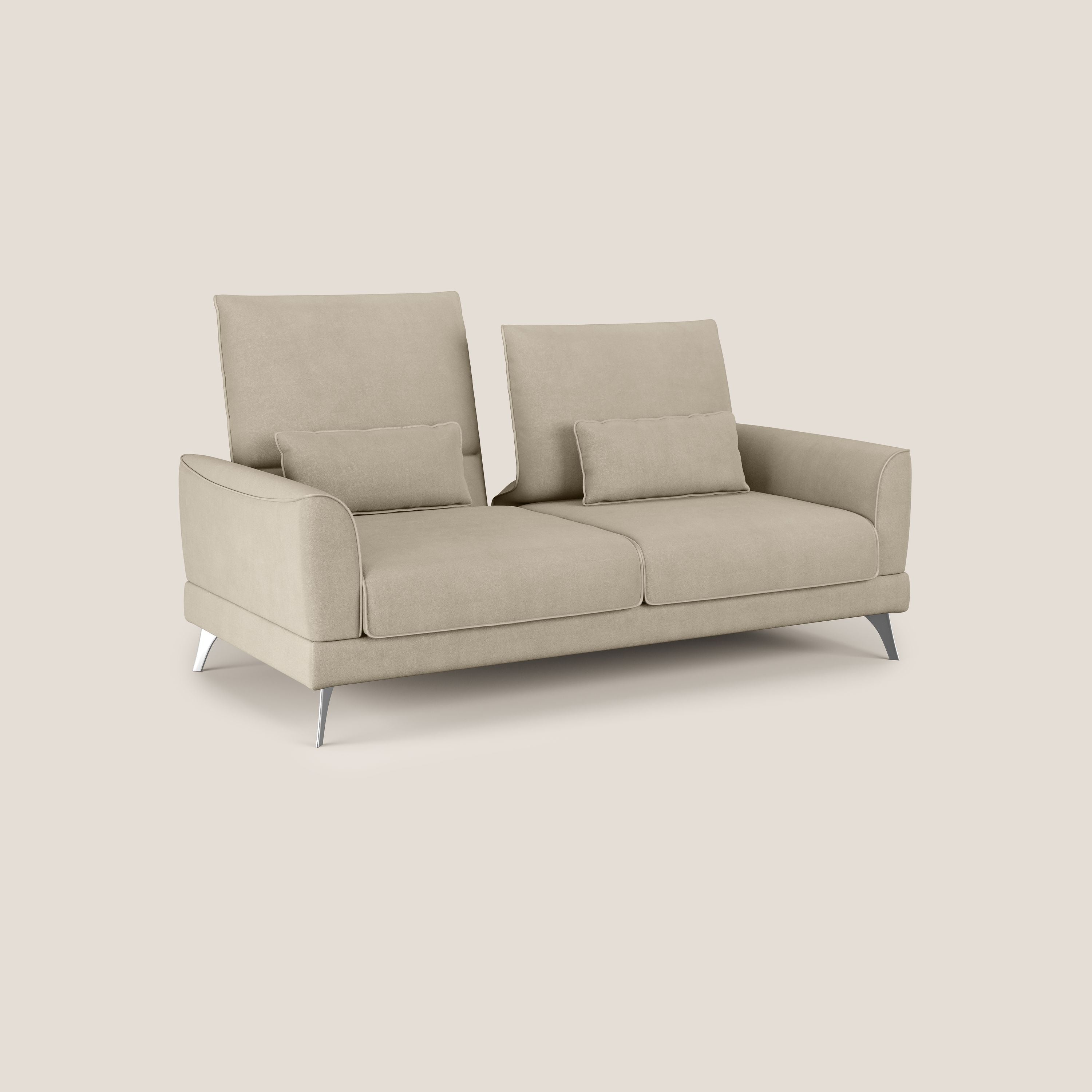 Tommy Divano relax con schienali traslanti in microfibra smacchiabile T11 tortora - divani.store