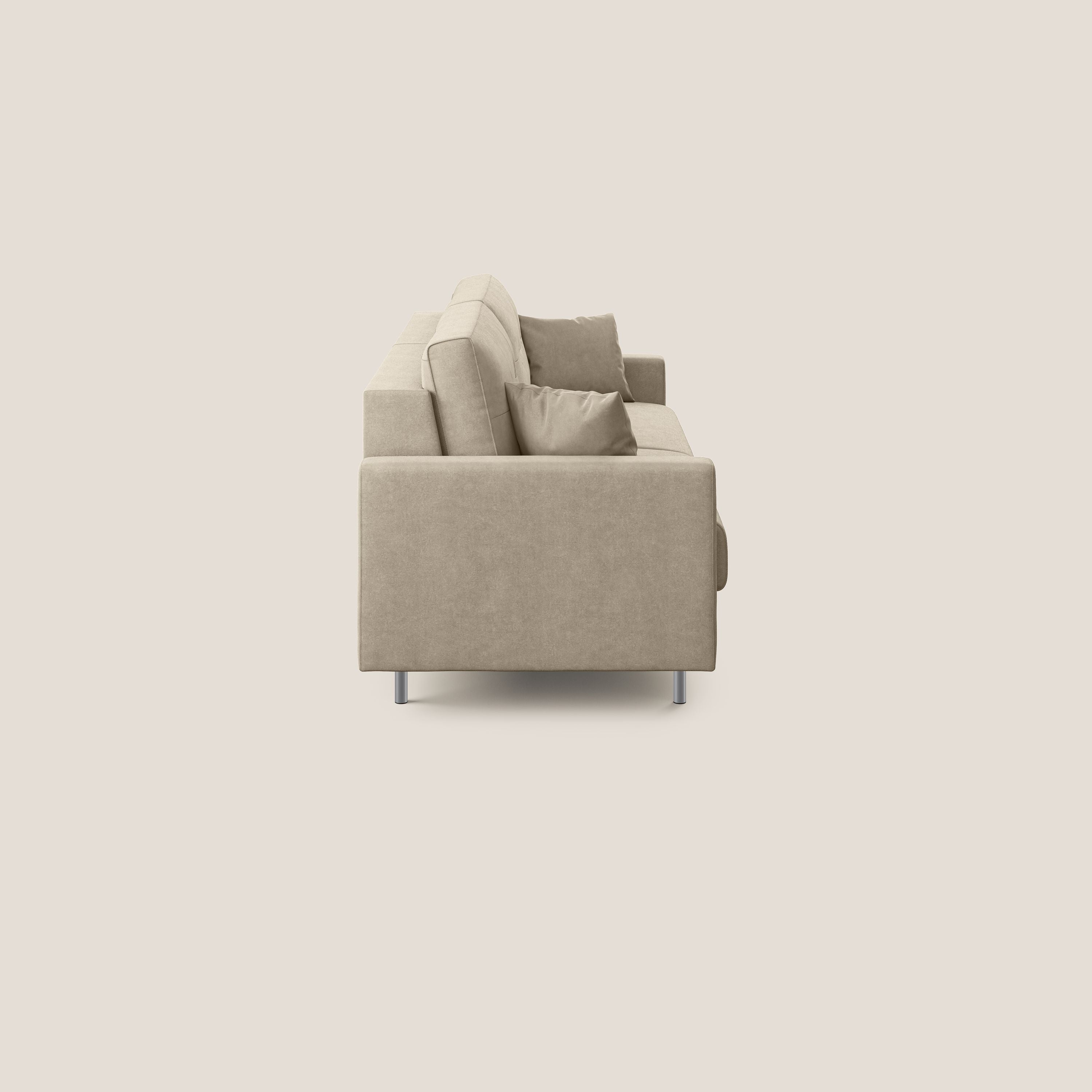 Megan divano letto matrimoniale in microfibra smacchiabile T11 tortora - divani.store