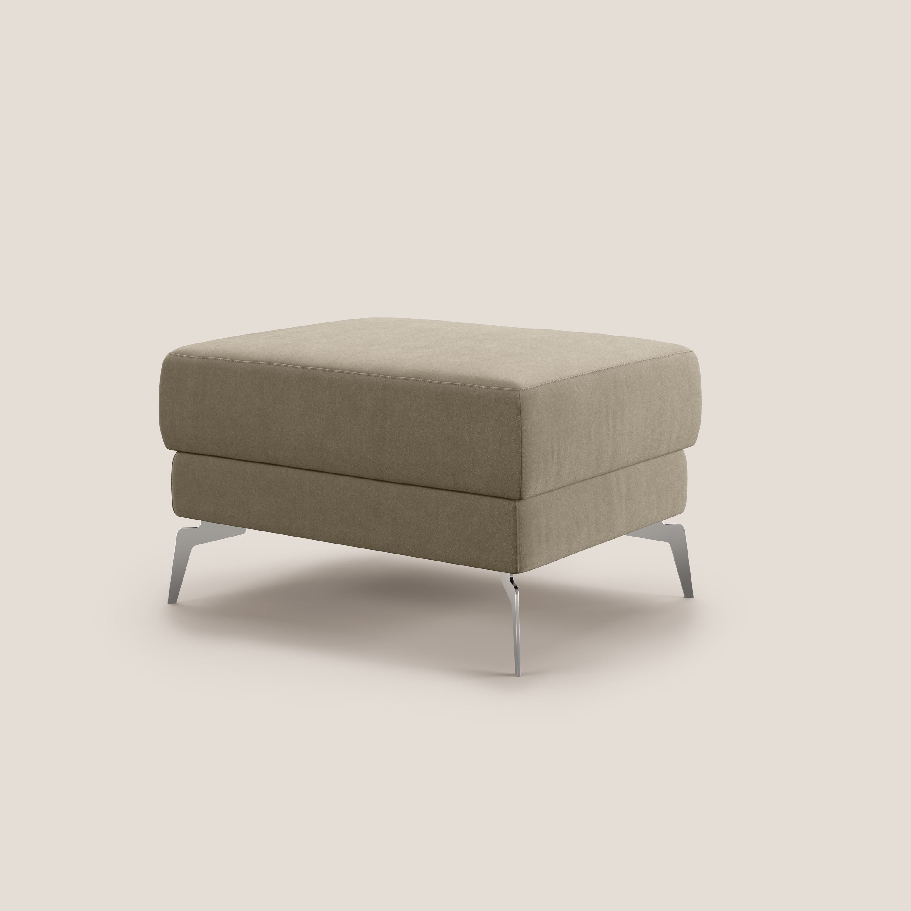 Star Pouf con piedini alti in microfibra impermeabile T11 tortora - divani.store