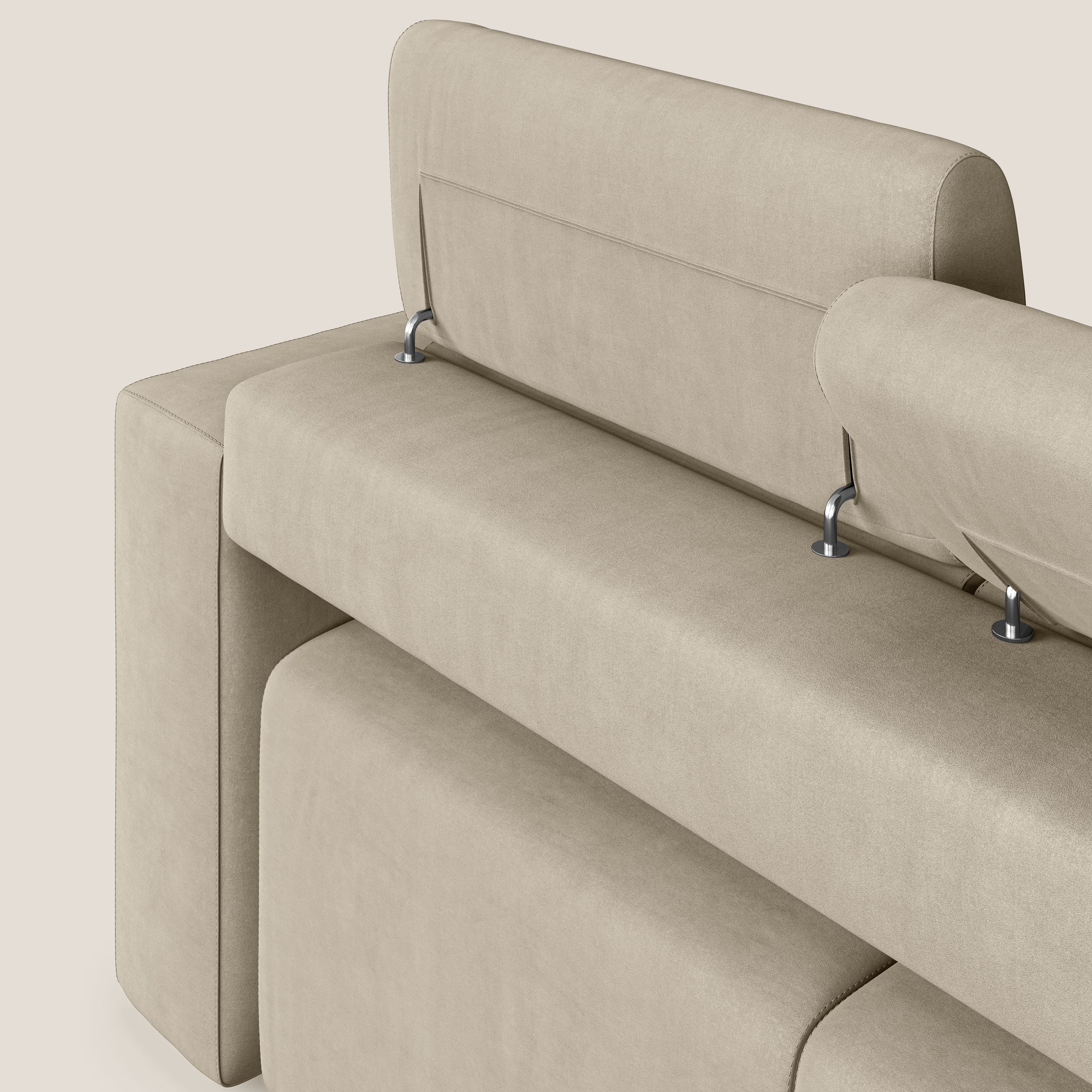 Orwell divano con 3 sedute estraibili in microfibra smacchiabile T11 tortora - divani.store