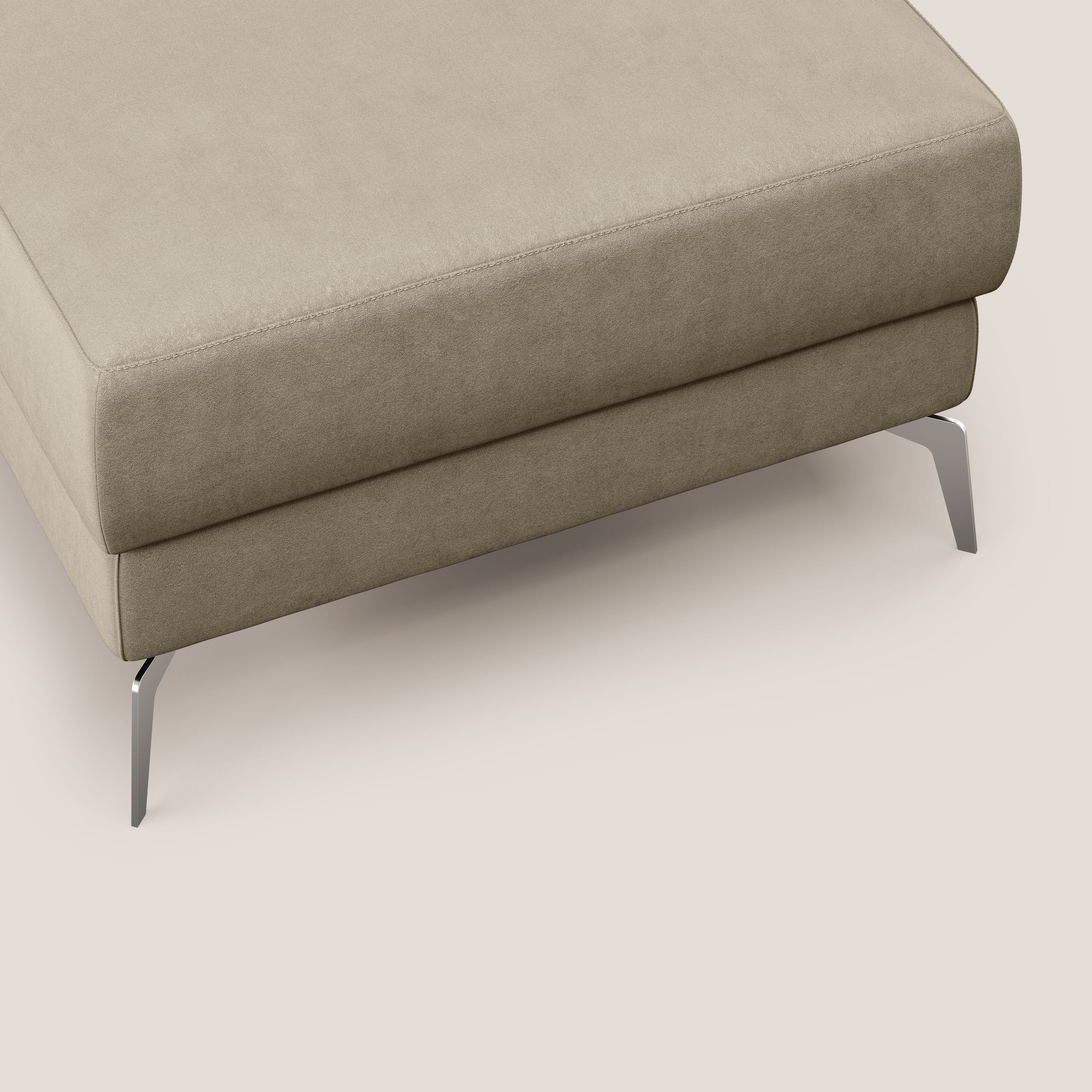 Star Pouf con piedini alti in microfibra impermeabile T11 tortora - divani.store