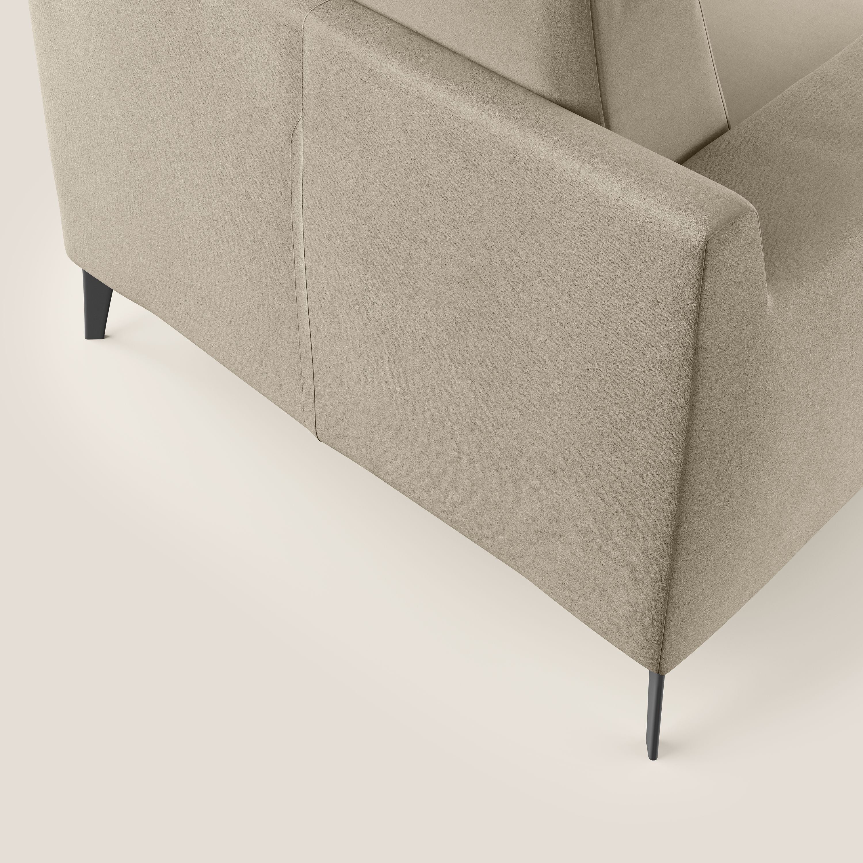 Prestige poltroncina moderna in microfibra smacchiabile T11 tortora - divani.store