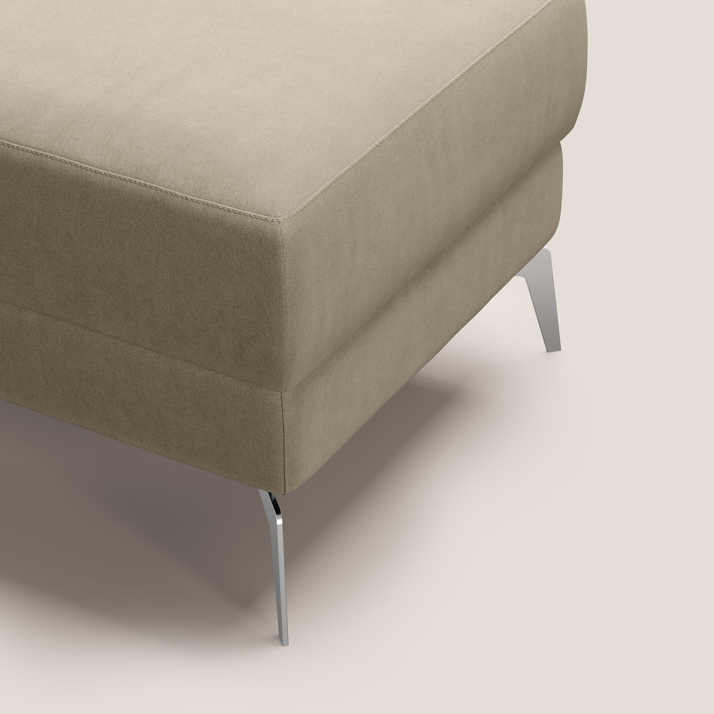 Star Pouf con piedini alti in microfibra impermeabile T11 tortora - divani.store
