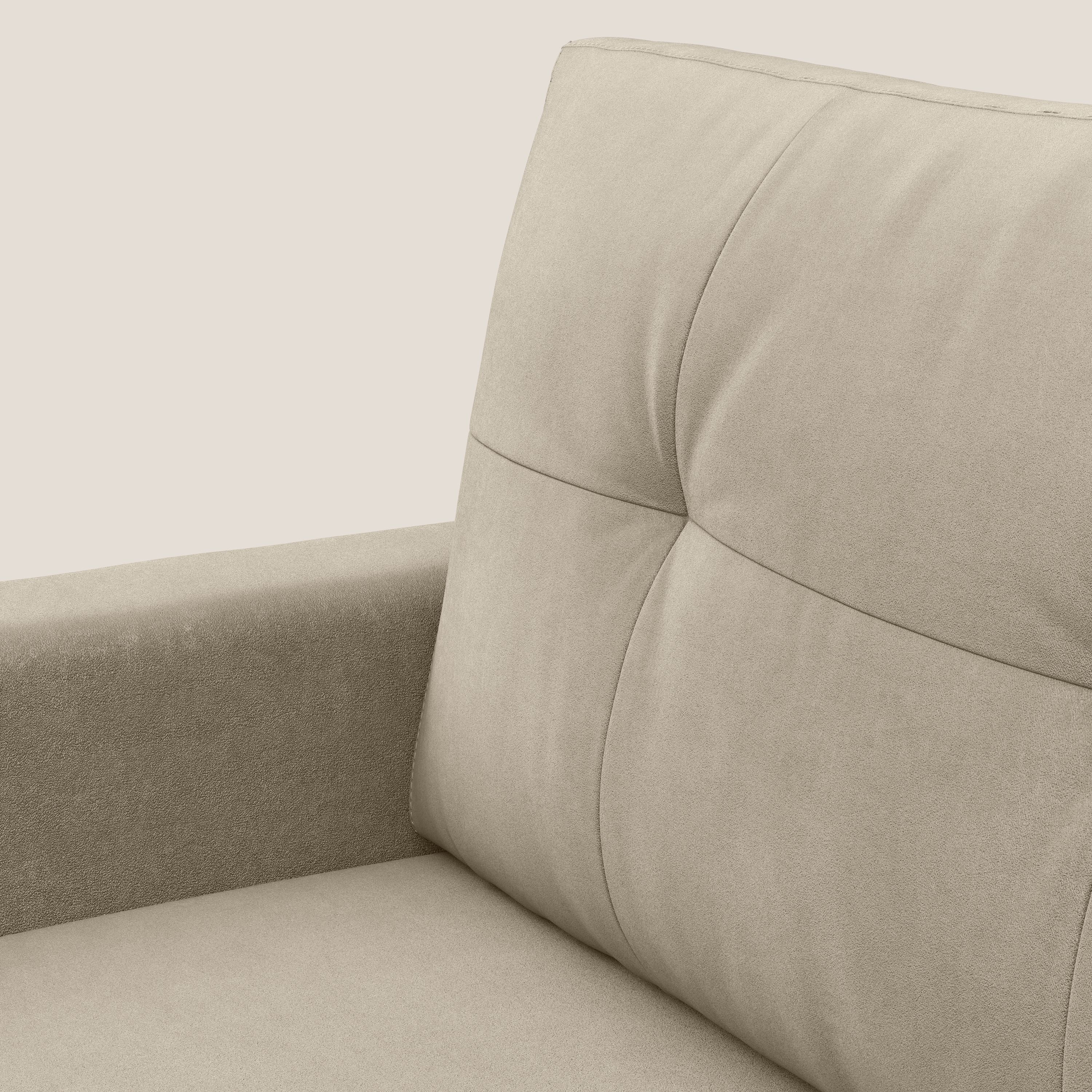 Megan poltrona letto in microfibra smacchiabile T11 tortora - divani.store