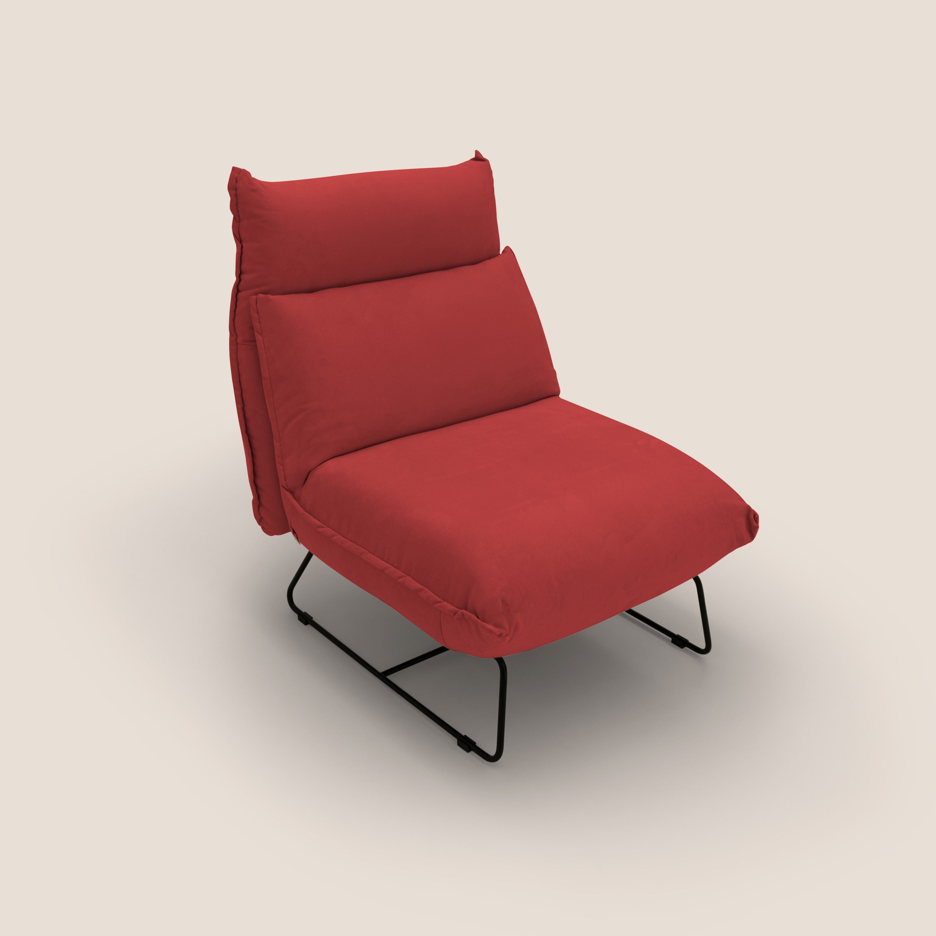 Tessa Poltroncina dal design moderno in morbida microfibra smacchiabile T11 rosso - divani.store