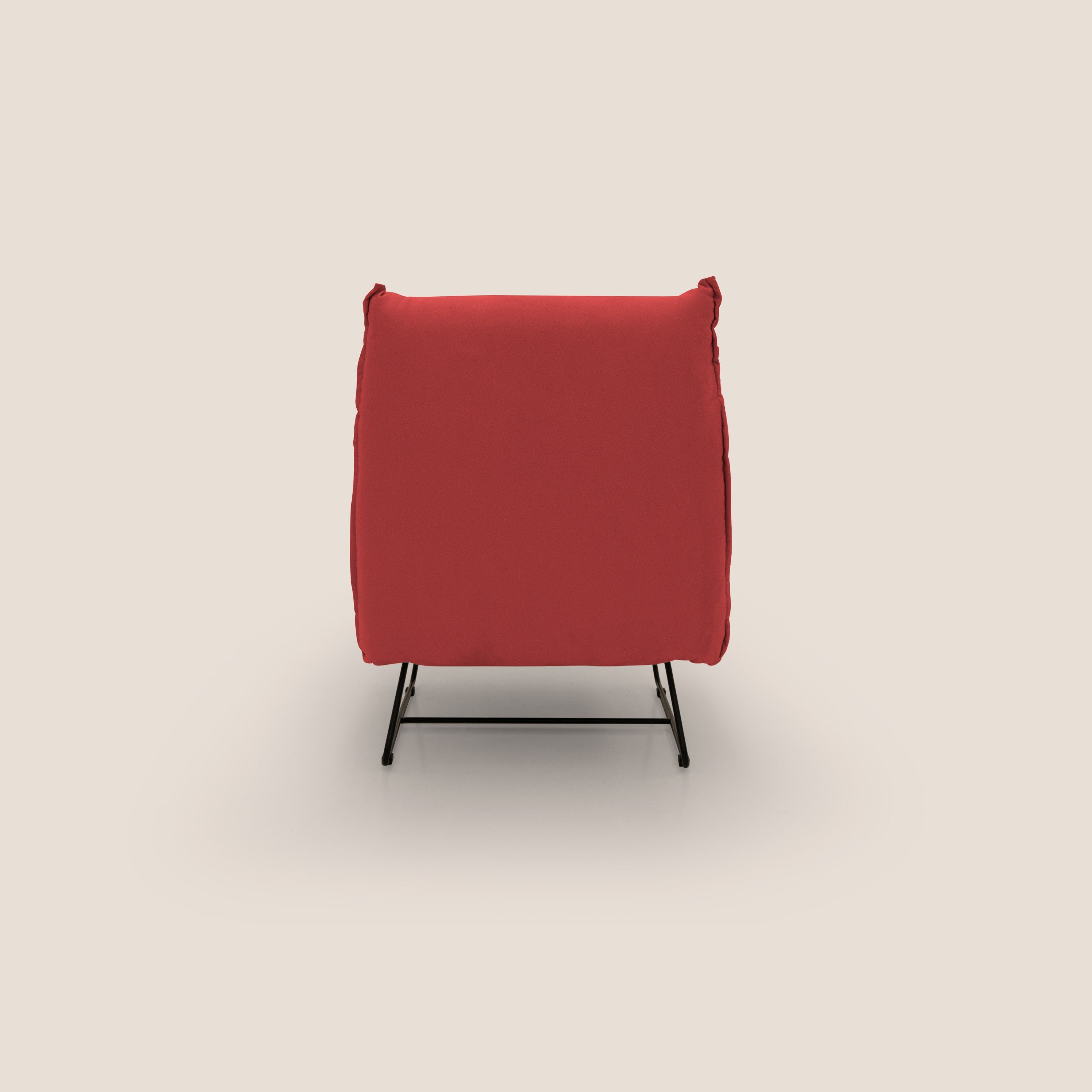 Tessa Poltroncina dal design moderno in morbida microfibra smacchiabile T11 rosso - divani.store