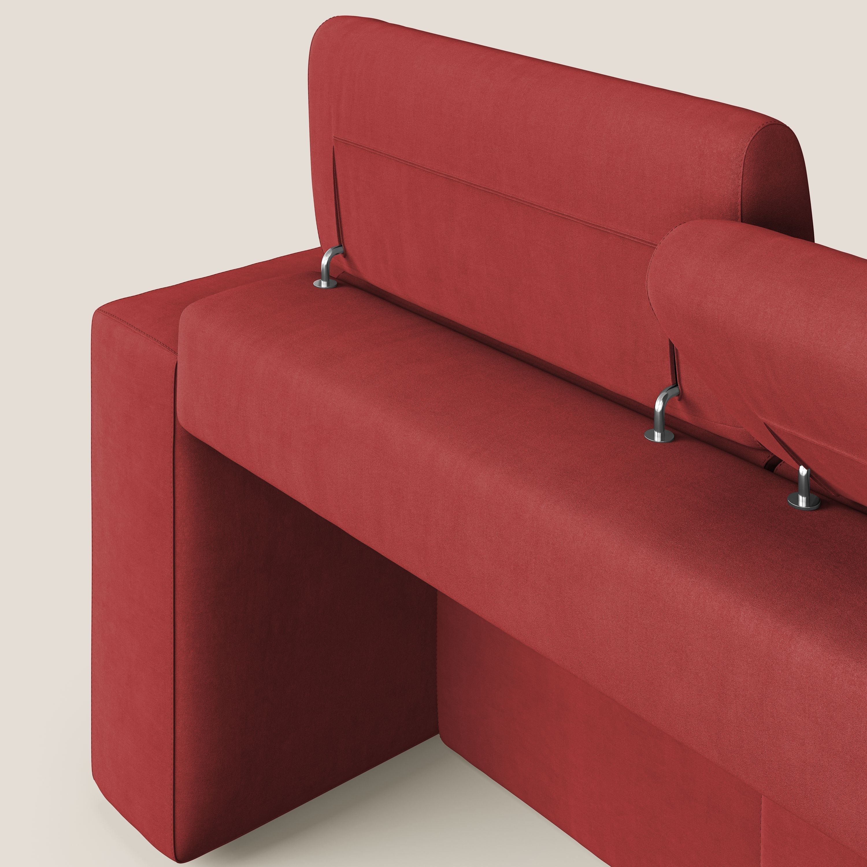 Orwell divano con 3 sedute estraibili in microfibra smacchiabile T11 rosso - divani.store