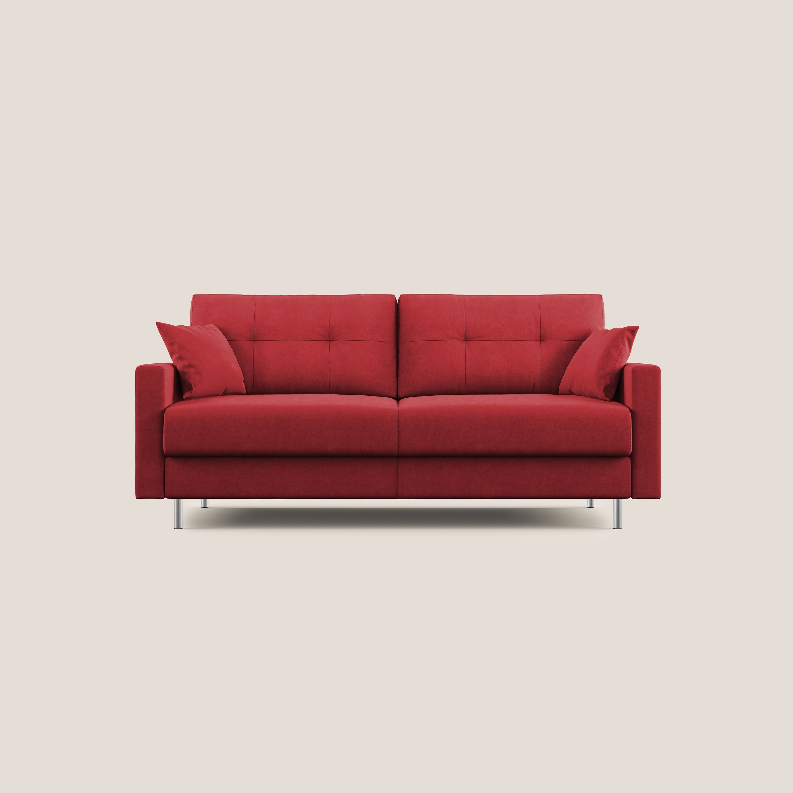 Megan divano letto matrimoniale in microfibra smacchiabile T11 rosso - divani.store
