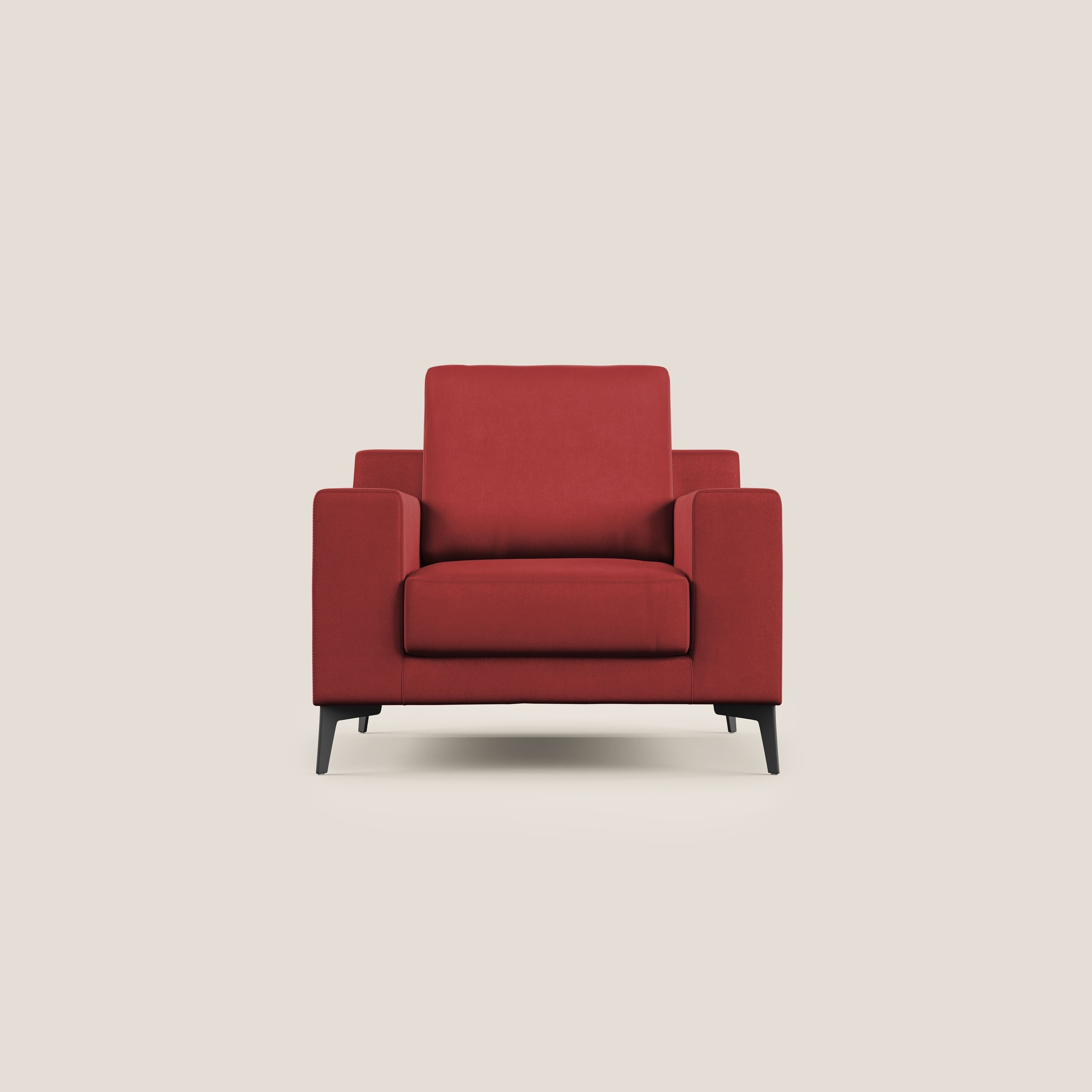 Prestige poltroncina moderna in microfibra smacchiabile T11 rosso - divani.store