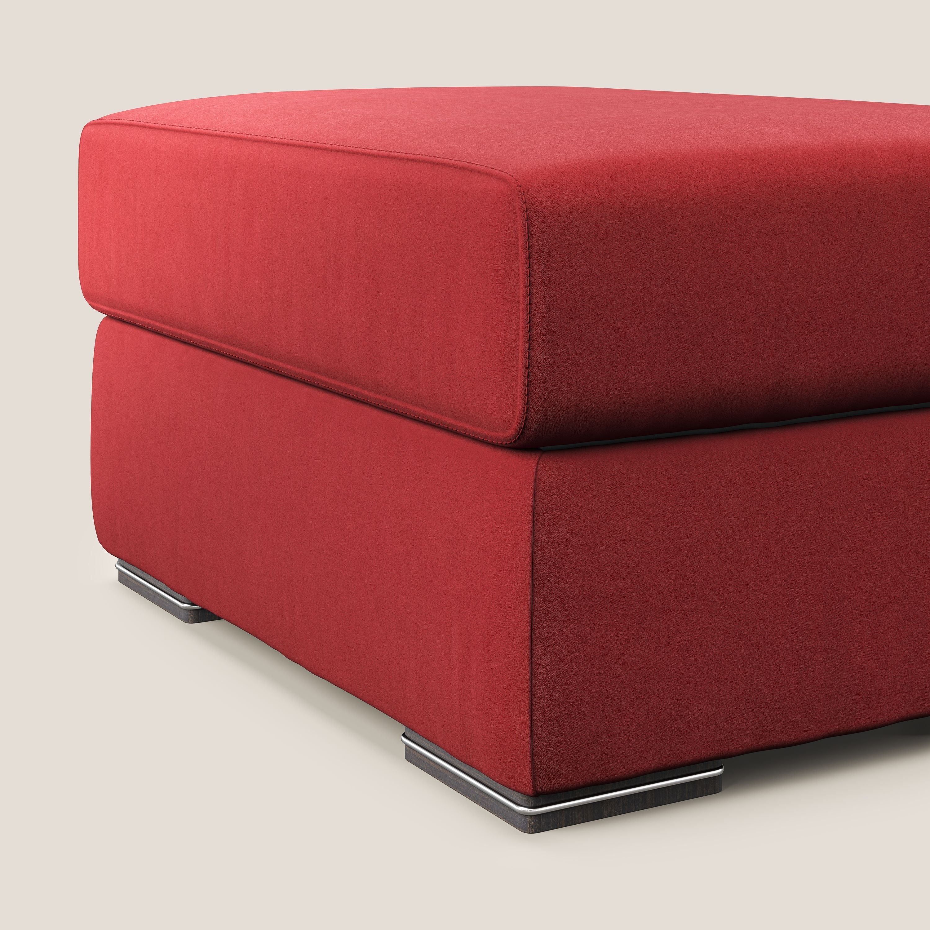 Sun pouf apribile contenitore in microfibra smacchiabile T11 rosso - divani.store