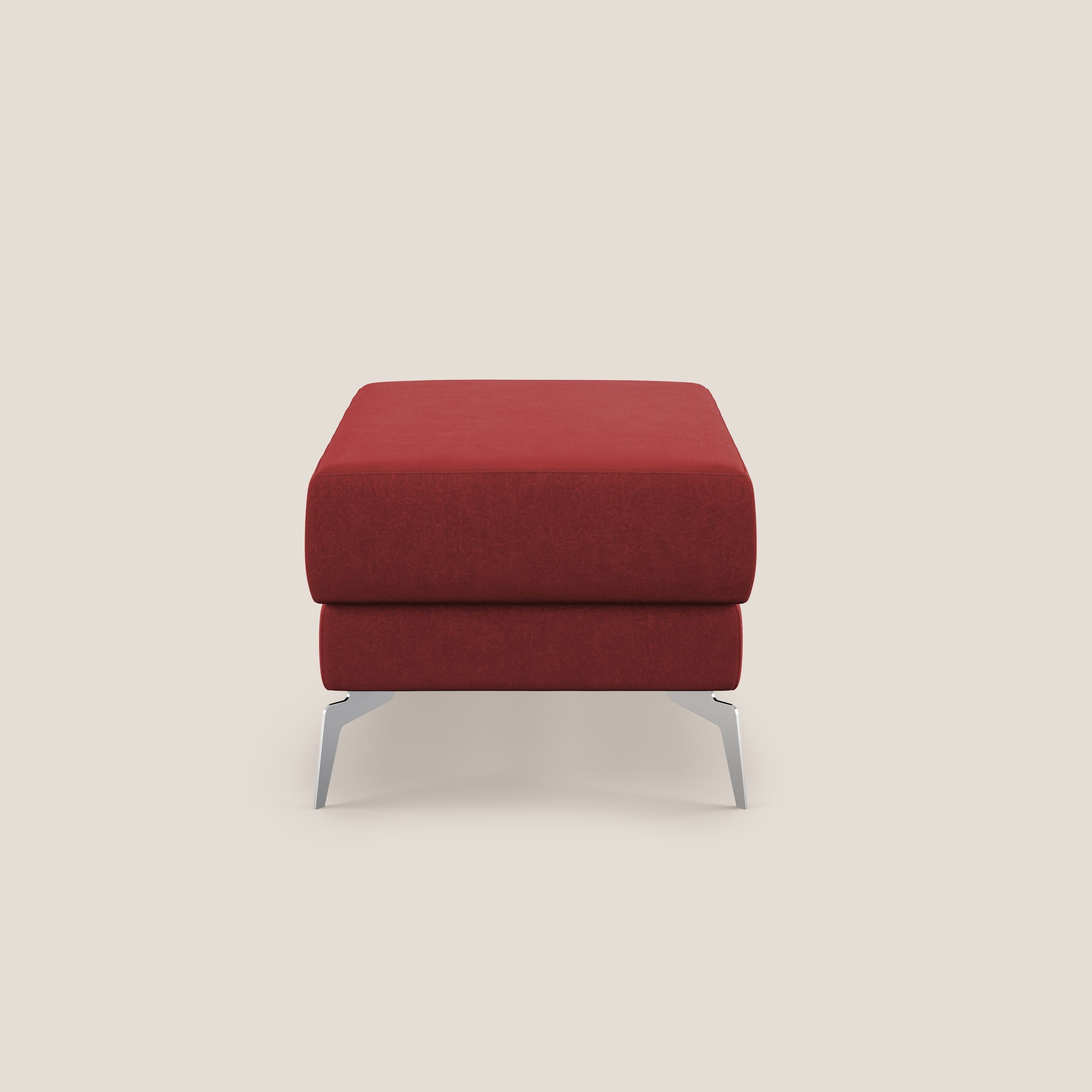 Star Pouf con piedini alti in microfibra impermeabile T11 rosso - divani.store