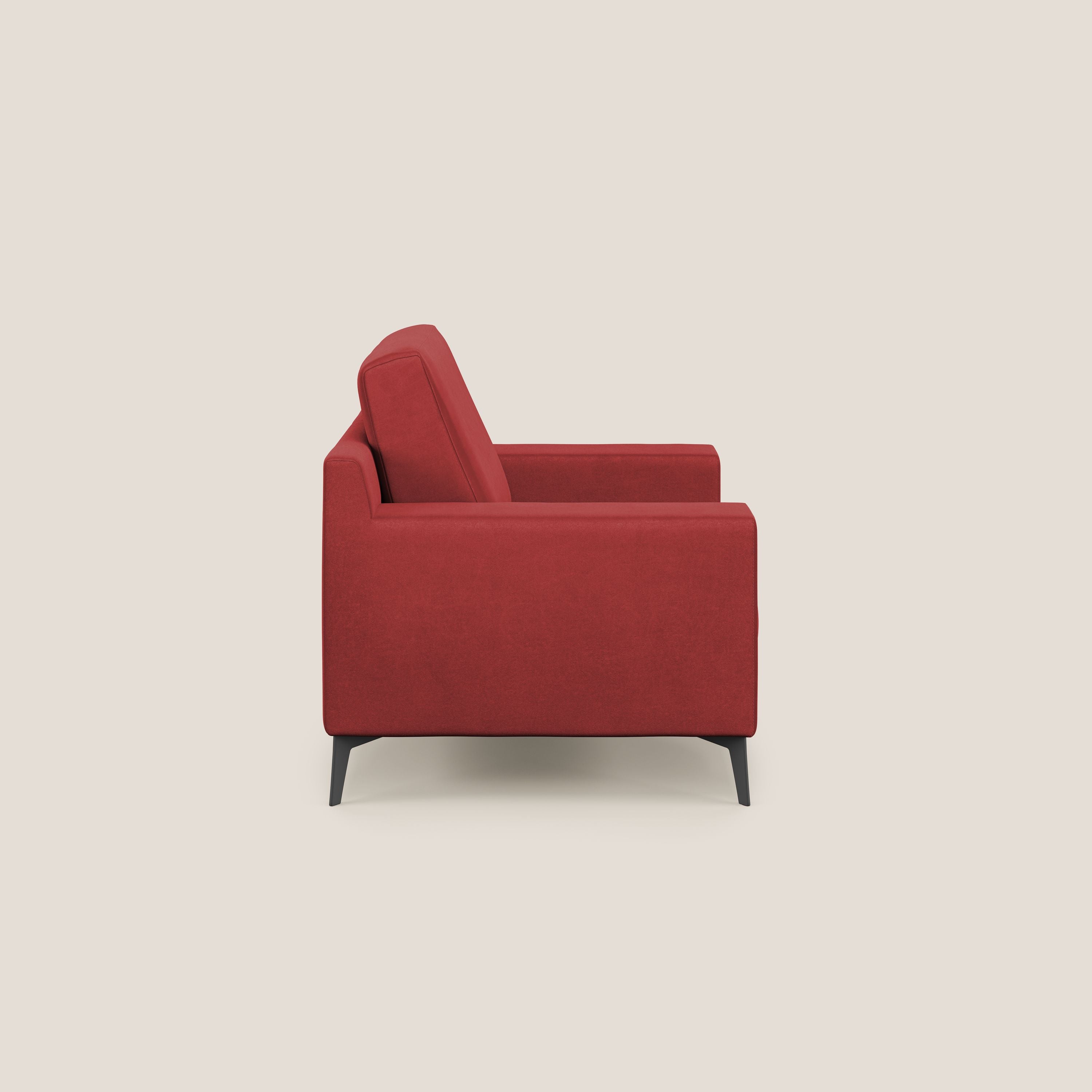 Prestige poltroncina moderna in microfibra smacchiabile T11 rosso - divani.store