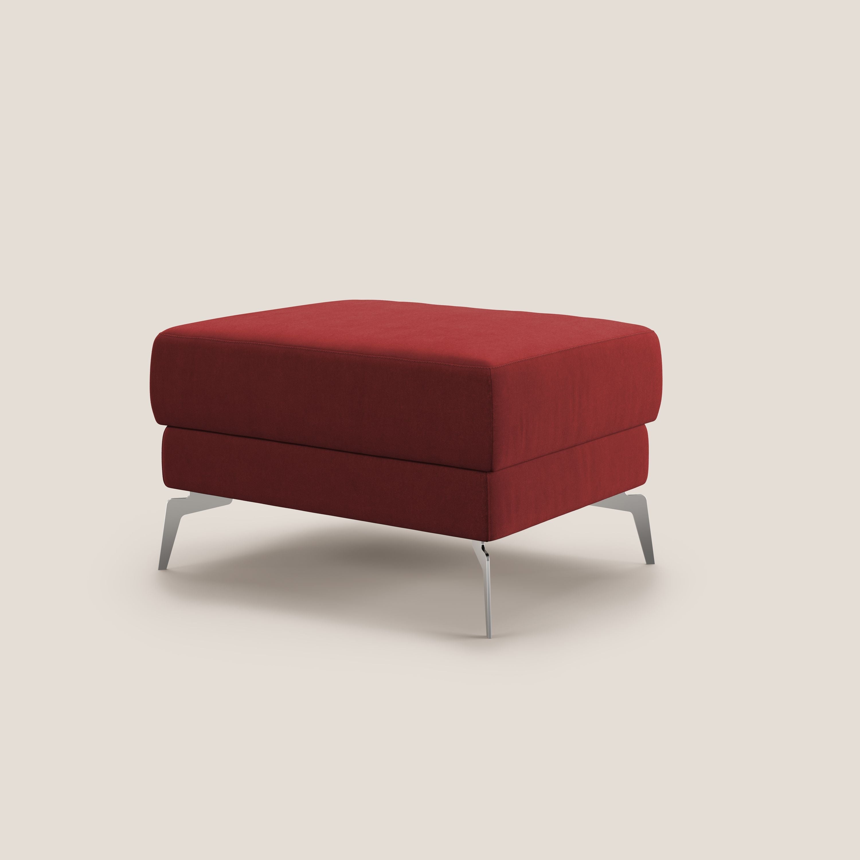 Star Pouf con piedini alti in microfibra impermeabile T11 rosso - divani.store