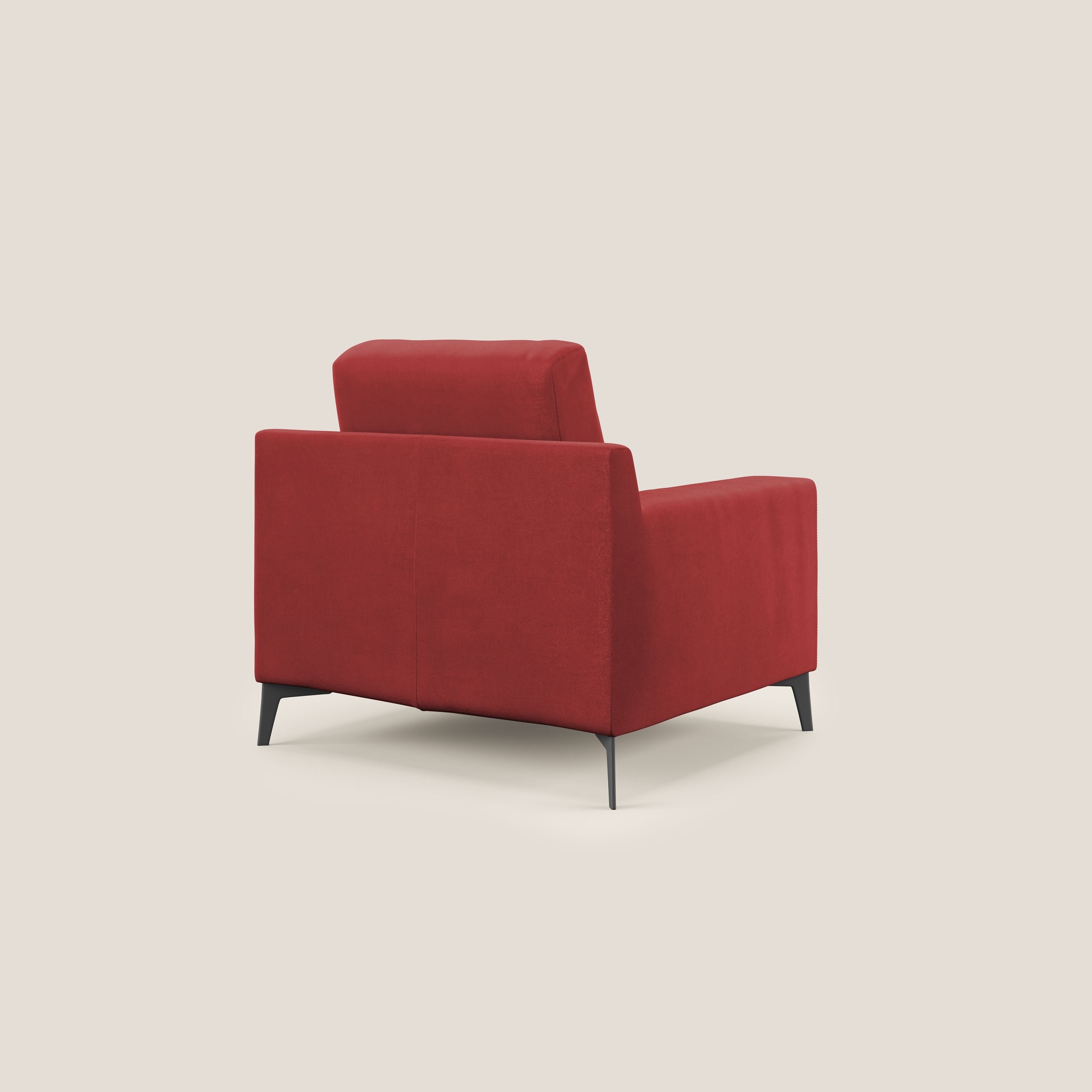 Prestige poltroncina moderna in microfibra smacchiabile T11 rosso - divani.store