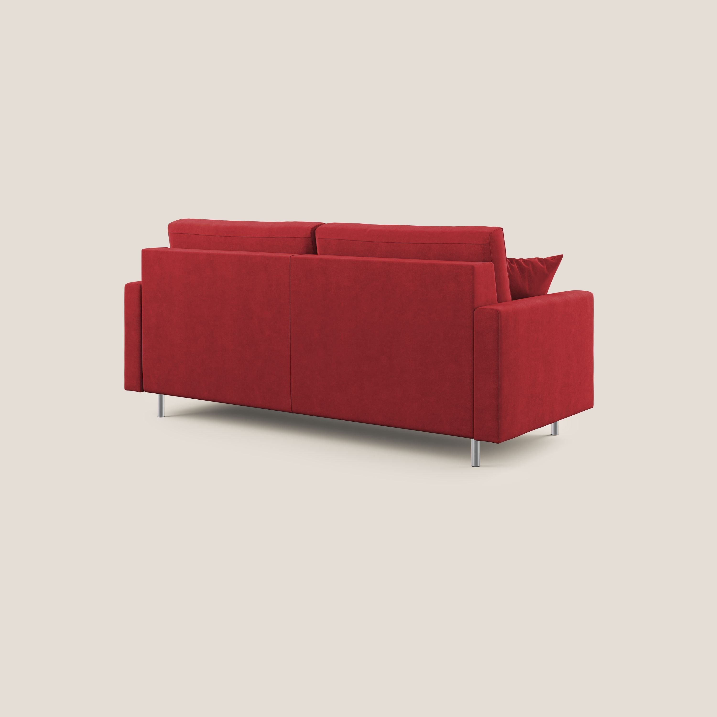 Megan divano letto matrimoniale in microfibra smacchiabile T11 rosso - divani.store