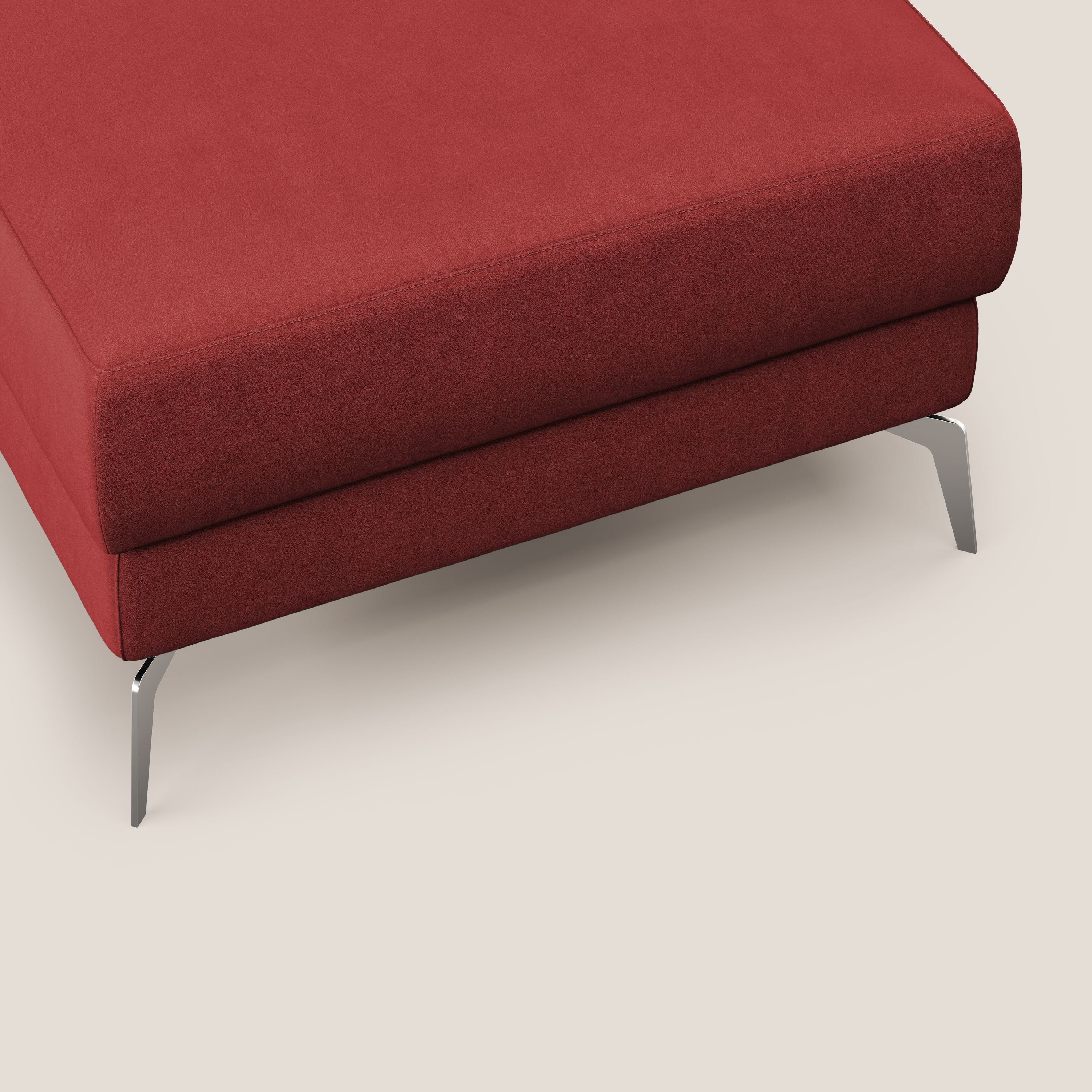 Star Pouf con piedini alti in microfibra impermeabile T11 rosso - divani.store