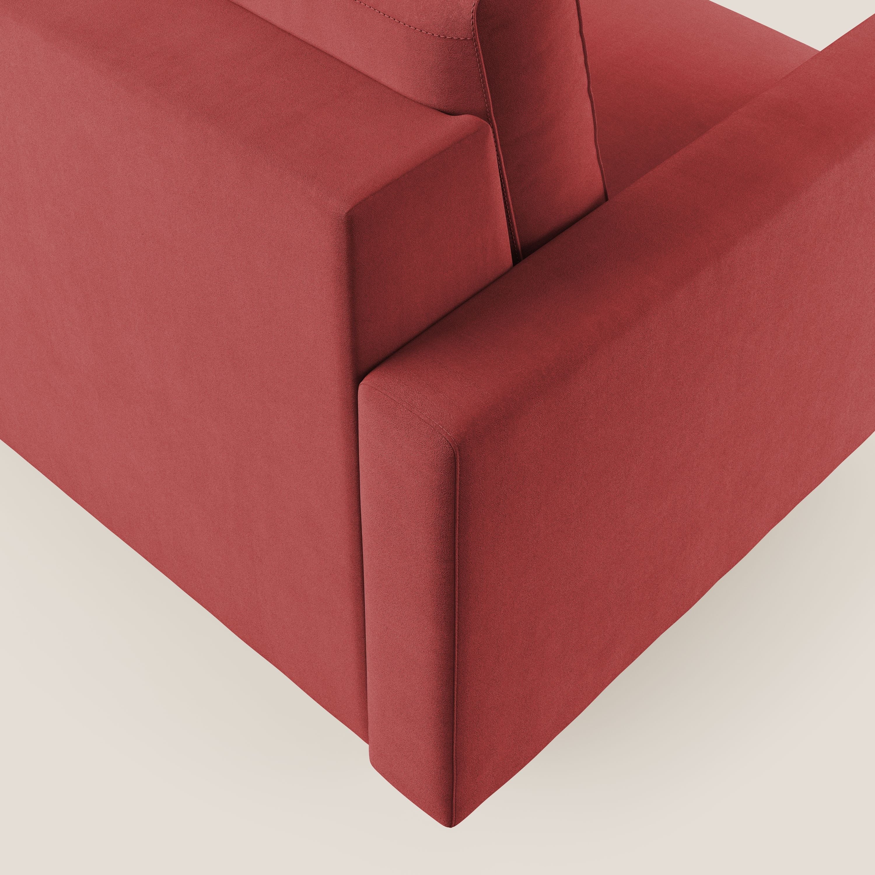 Megan poltrona letto in microfibra smacchiabile T11 rosso - divani.store