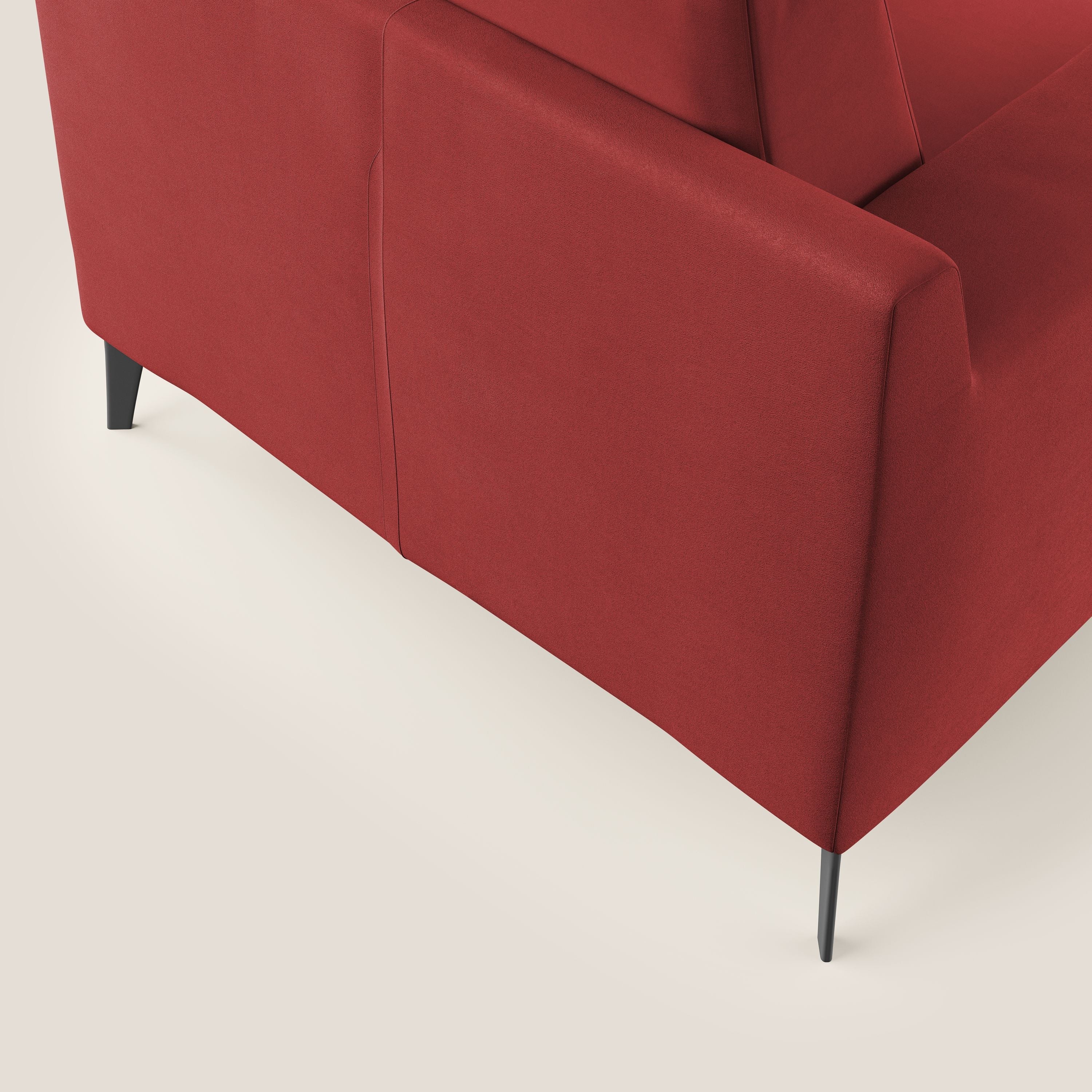 Prestige poltroncina moderna in microfibra smacchiabile T11 rosso - divani.store