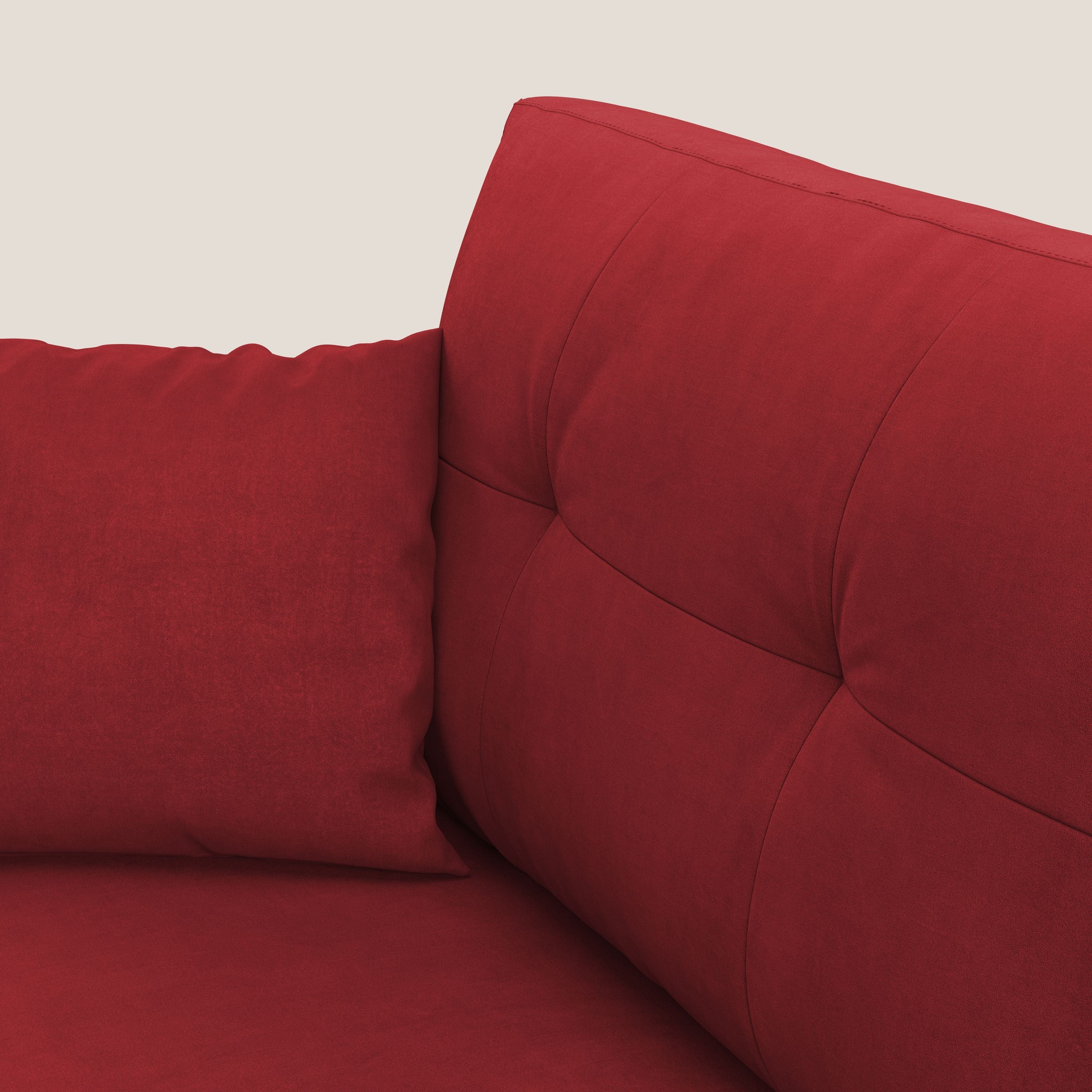 Megan divano letto angolare in microfibra smacchiabile T11 rosso - divani.store