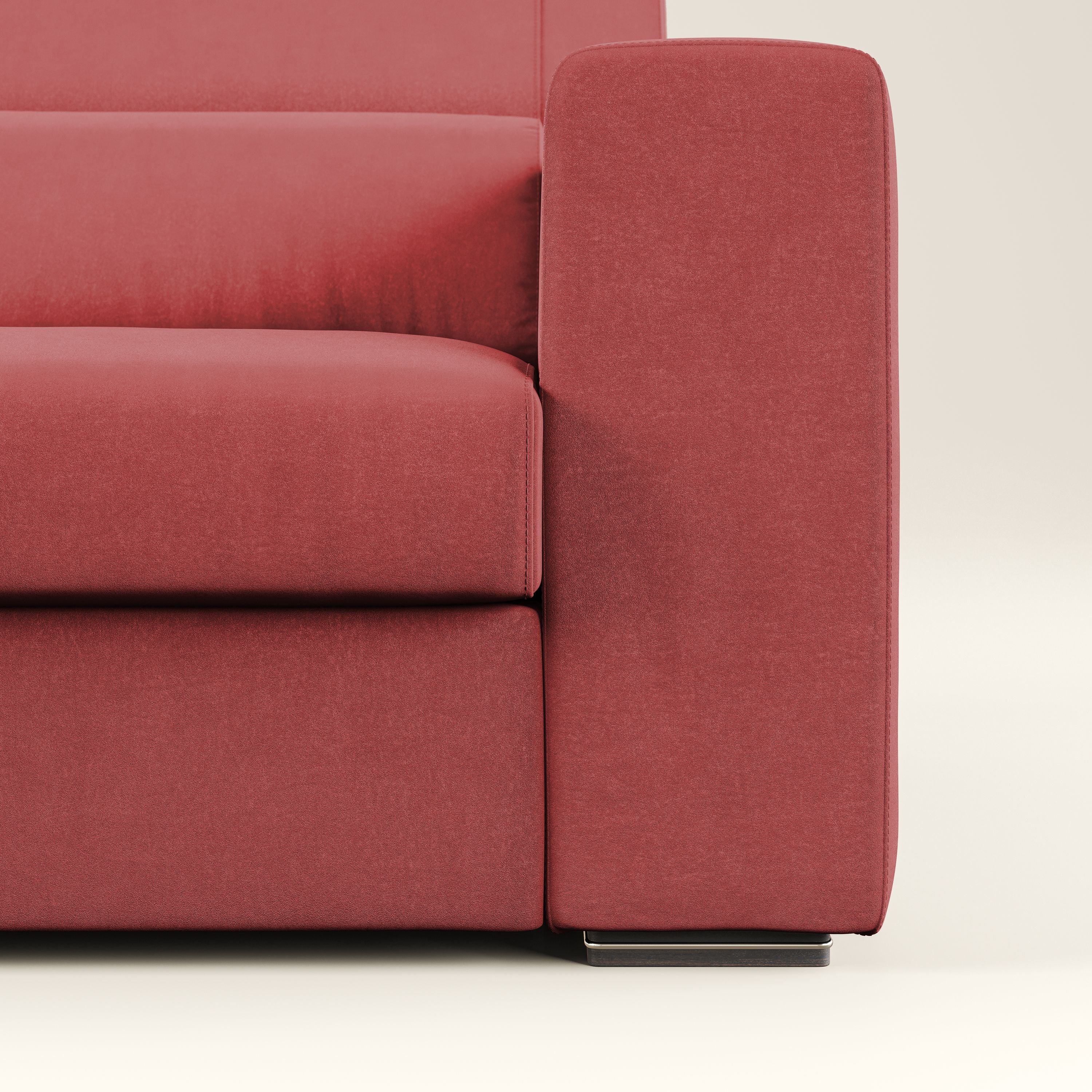 Vegas divano con poggiatesta reclinabili in microfibra smacchiabile T11 rosso - divani.store