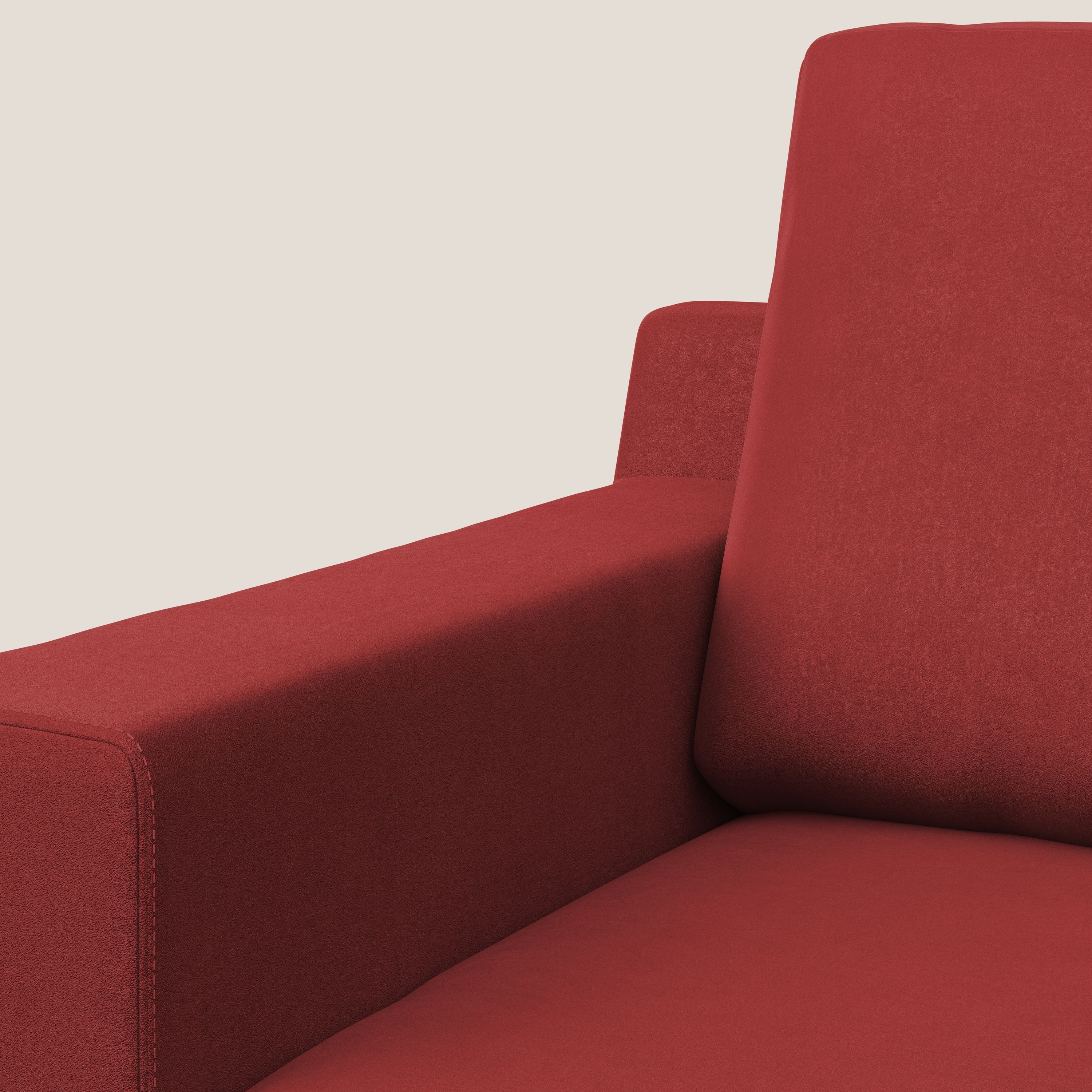 Prestige poltroncina moderna in microfibra smacchiabile T11 rosso - divani.store