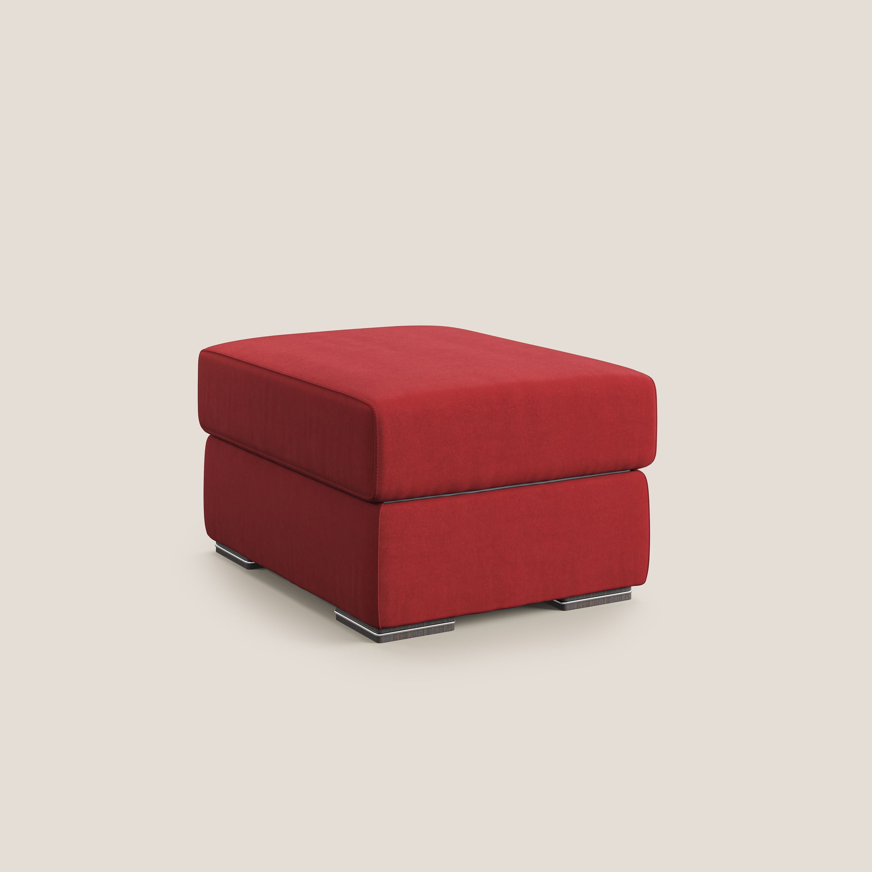 Sun pouf apribile contenitore in microfibra smacchiabile T11 rosso - divani.store