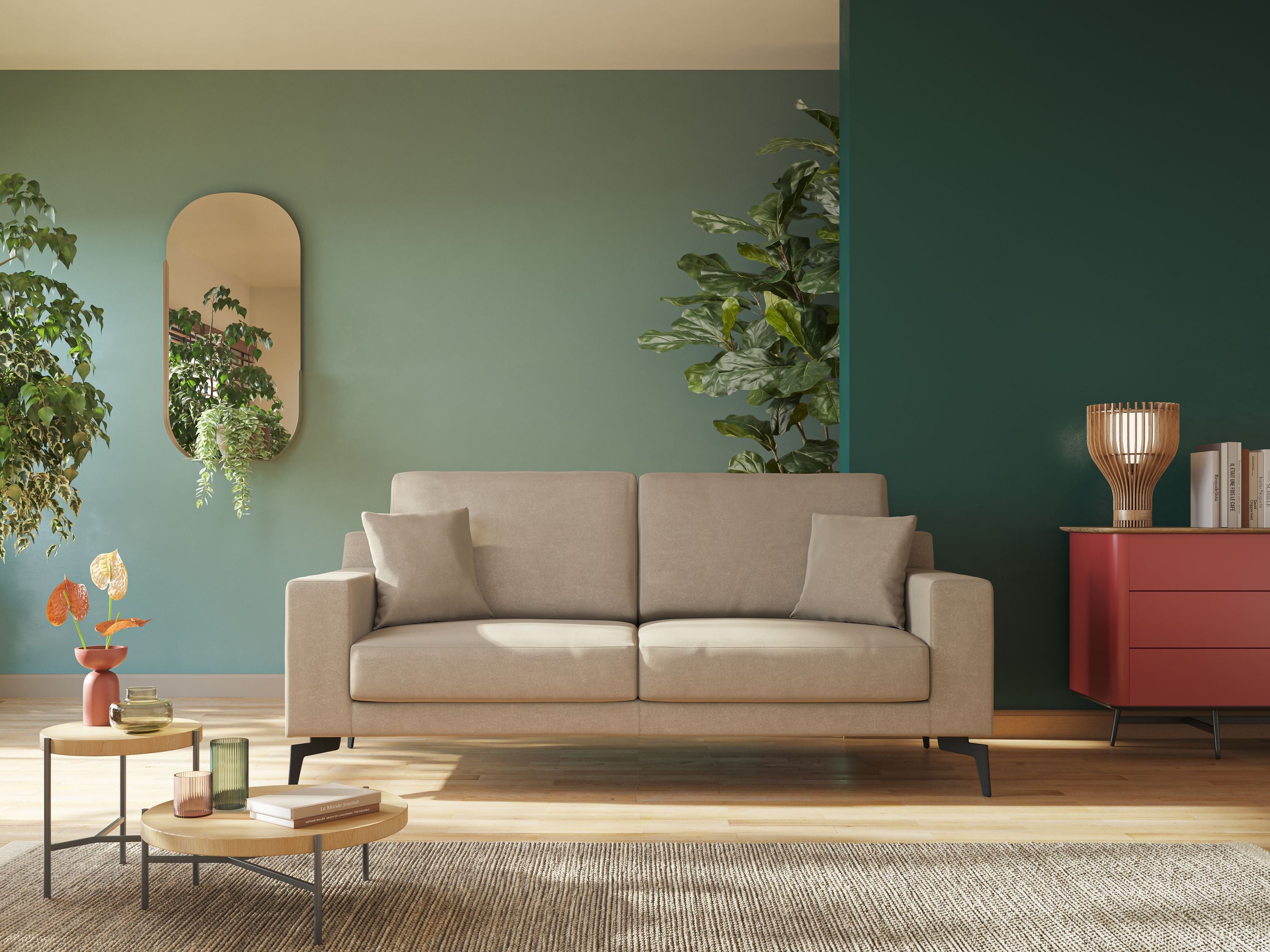 Prestige divano moderno in microfibra smacchiabile T11 beige - divani.store