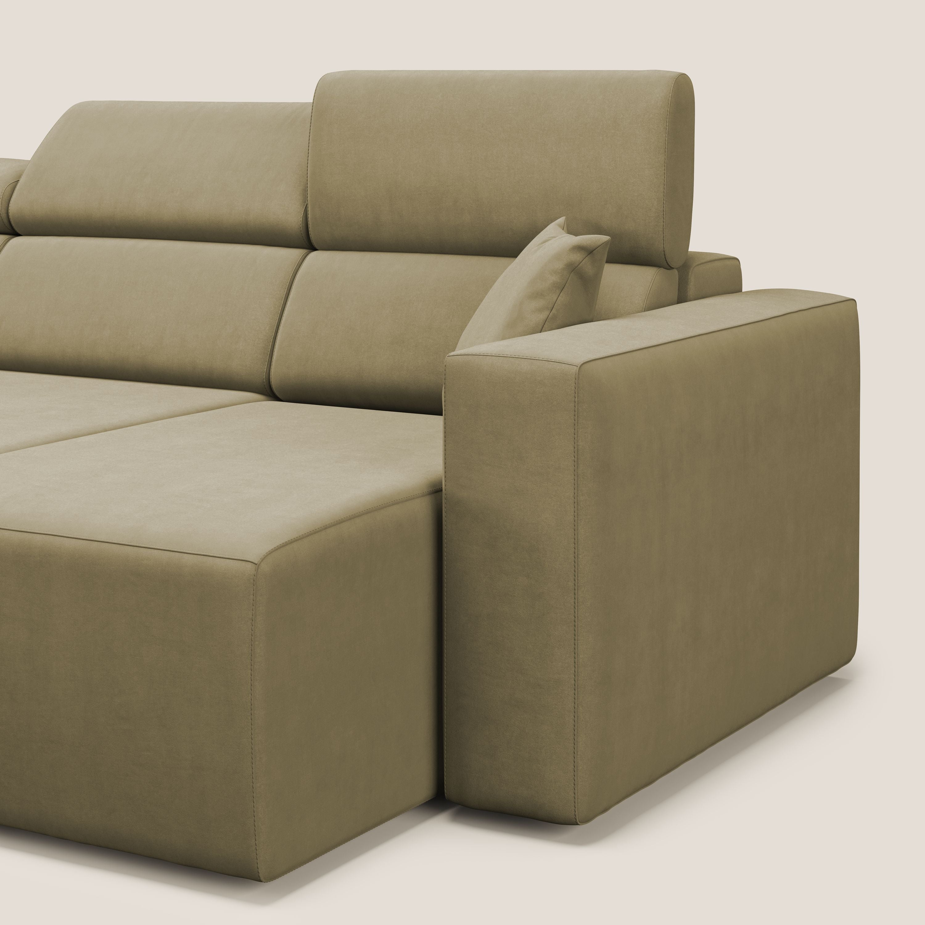 Orwell divano con 3 sedute estraibili in microfibra smacchiabile T11 beige - divani.store