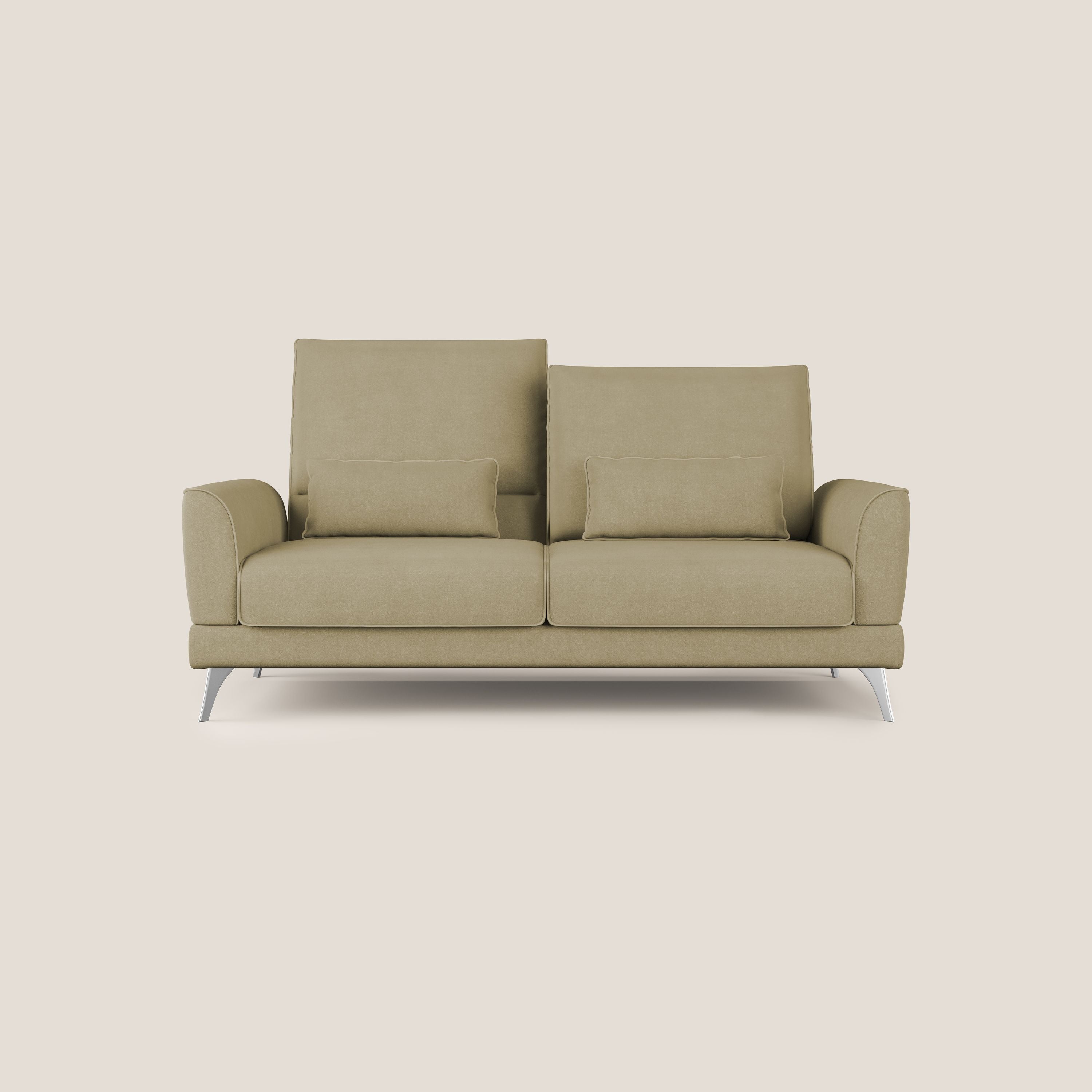 Tommy Divano relax con schienali traslanti in microfibra smacchiabile T11 beige - divani.store