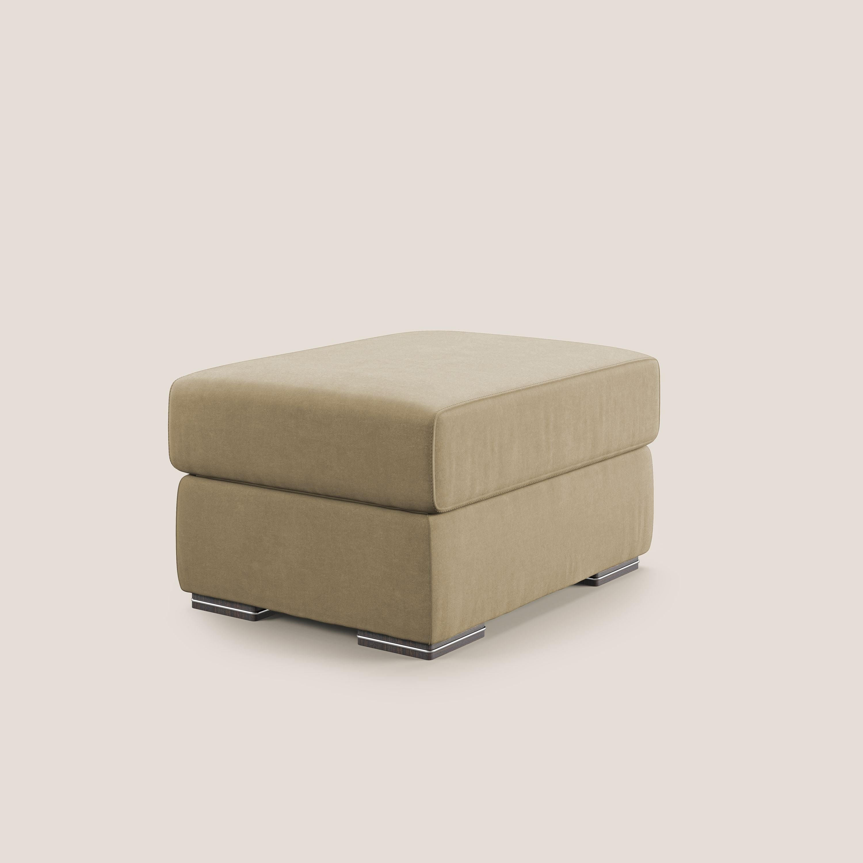 Sun pouf apribile contenitore in microfibra smacchiabile T11 beige - divani.store