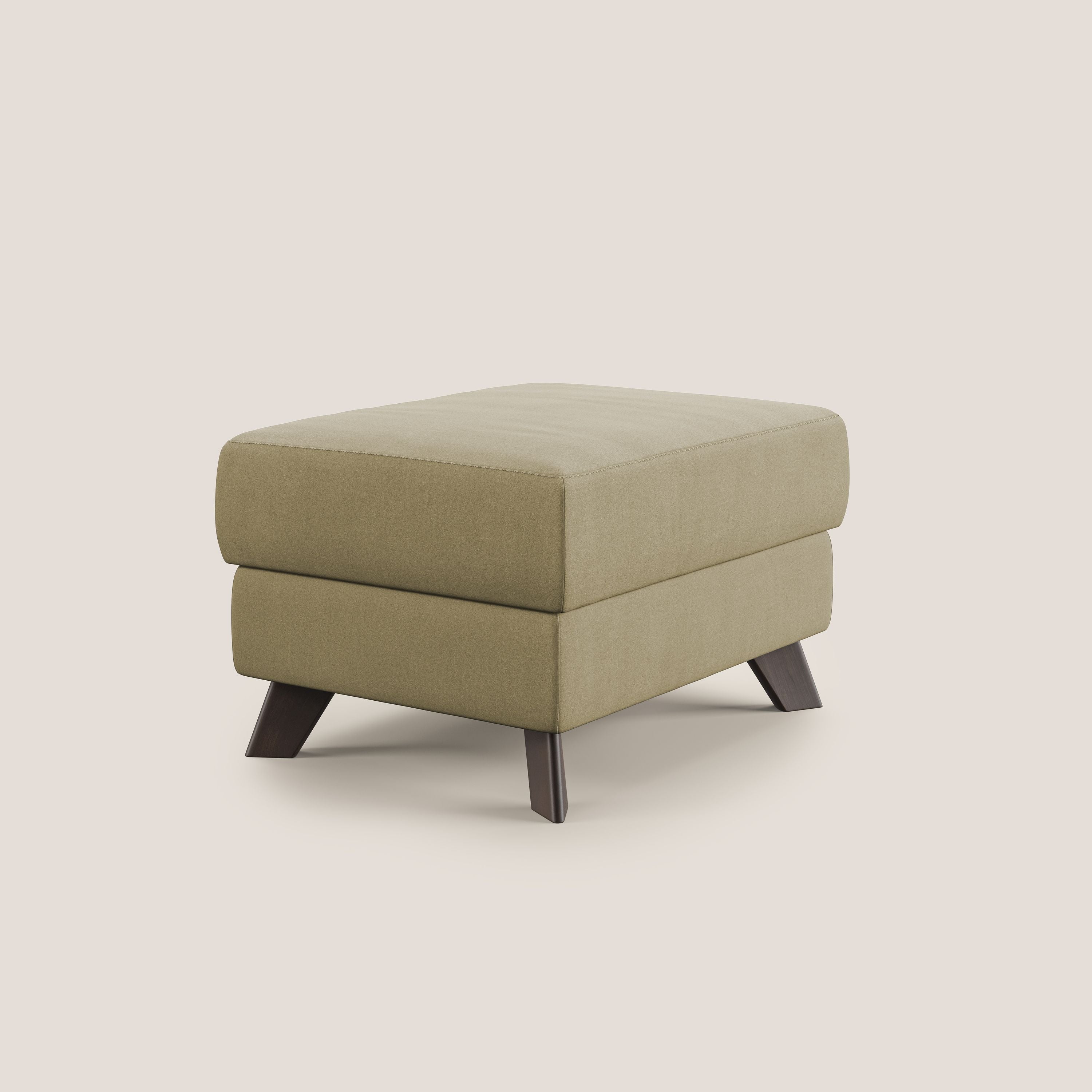 Moon Pouf contenitore e piedini alti in microfibra impermeabile T11 beige - divani.store