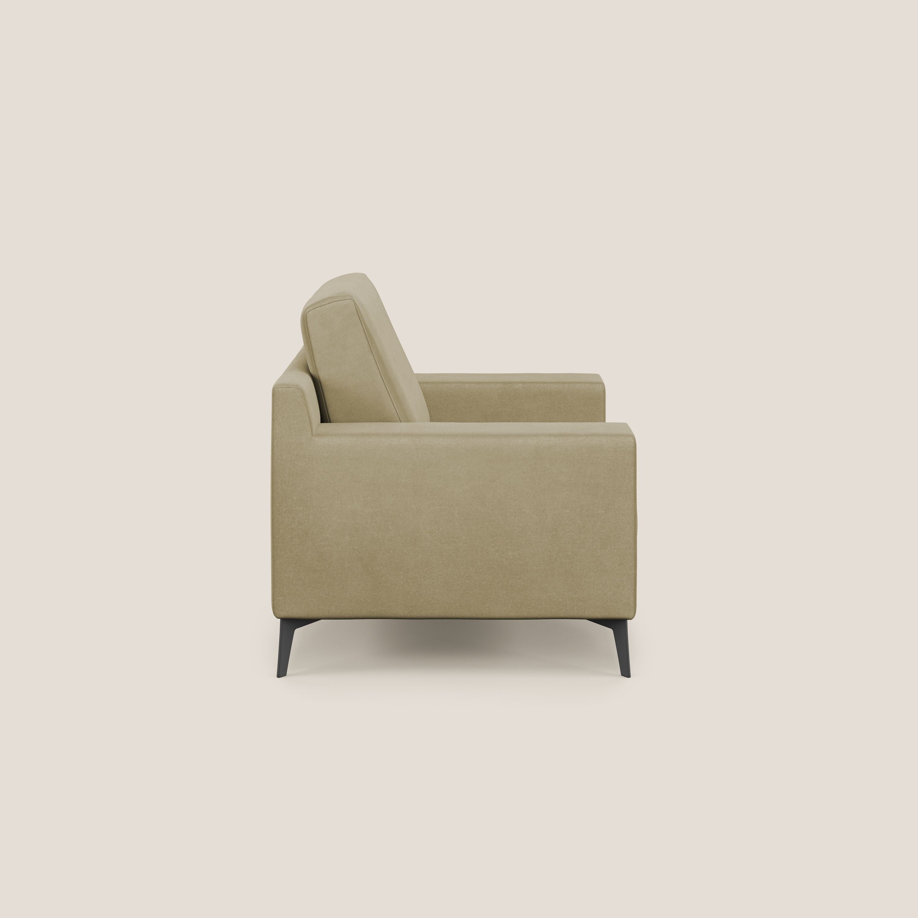 Prestige poltroncina moderna in microfibra smacchiabile T11 beige - divani.store