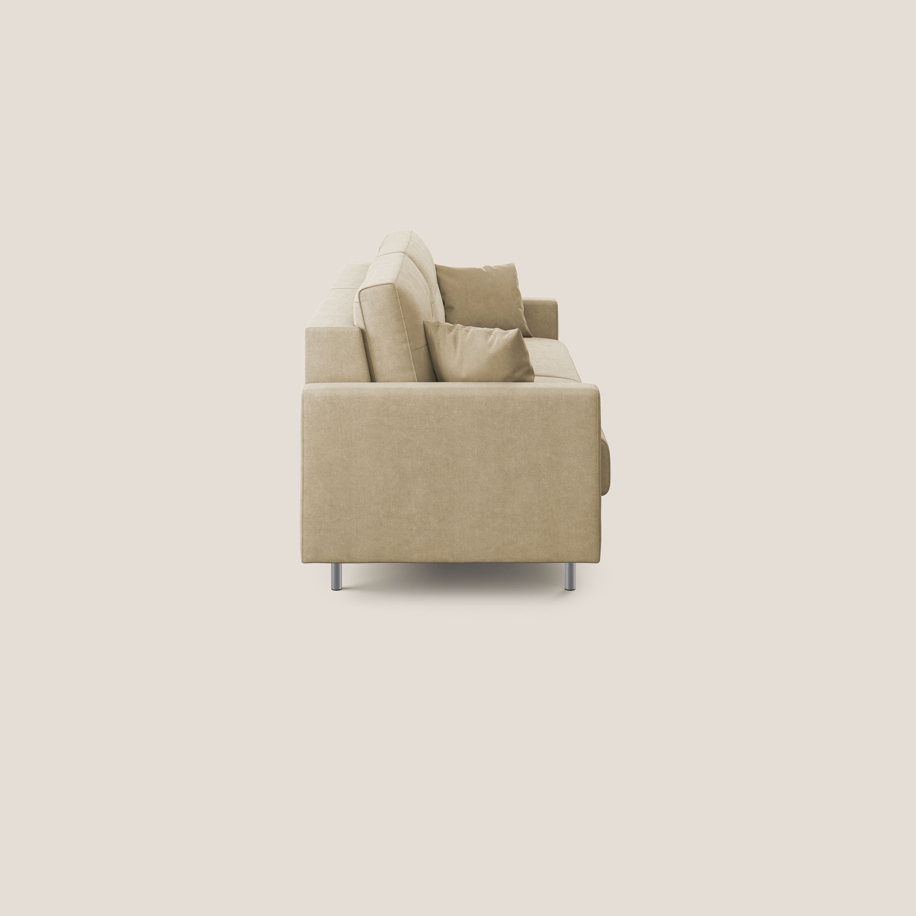 Megan divano letto matrimoniale in microfibra smacchiabile T11 beige - divani.store