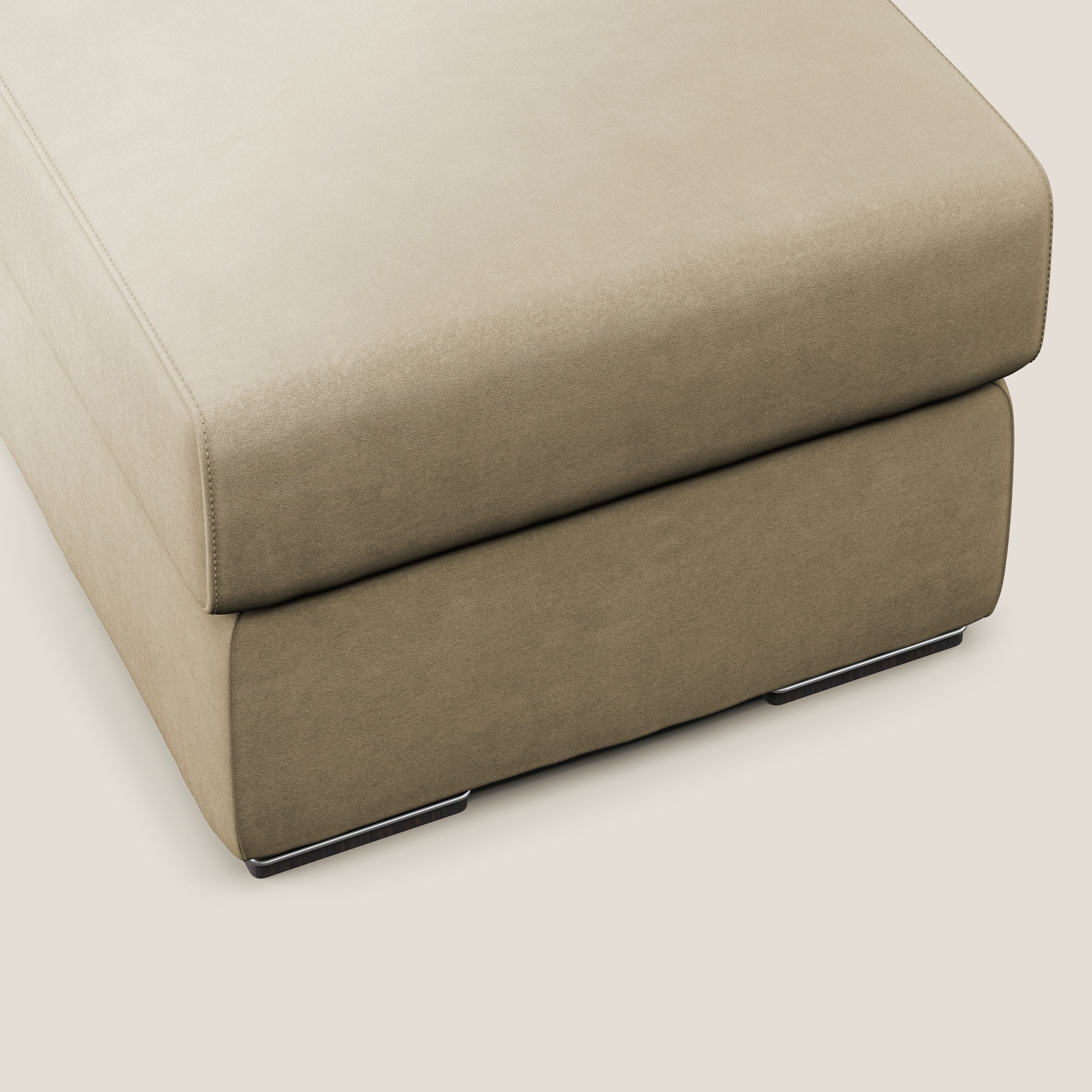 Sun pouf apribile contenitore in microfibra smacchiabile T11 beige - divani.store