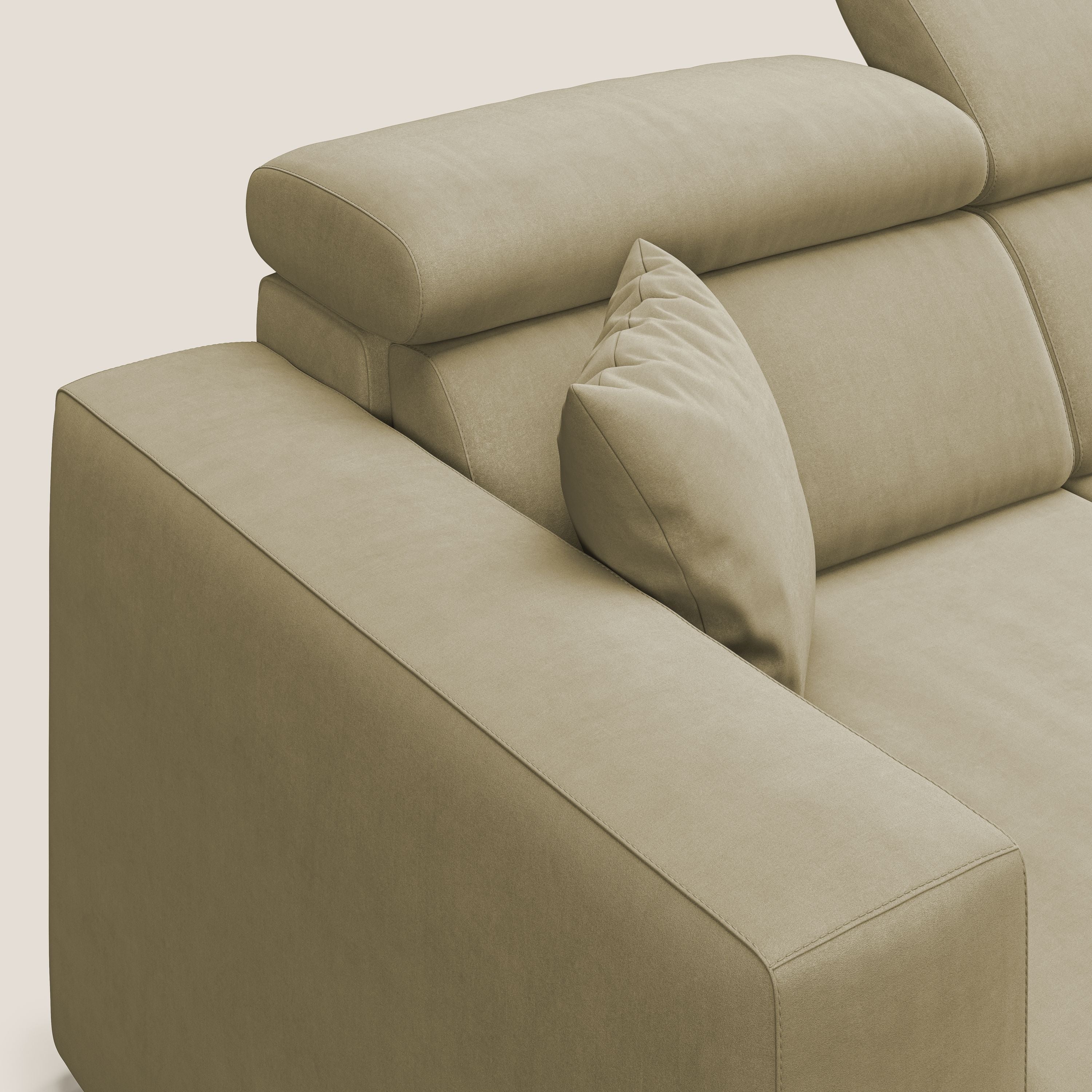 Orwell divano con 3 sedute estraibili in microfibra smacchiabile T11 beige - divani.store