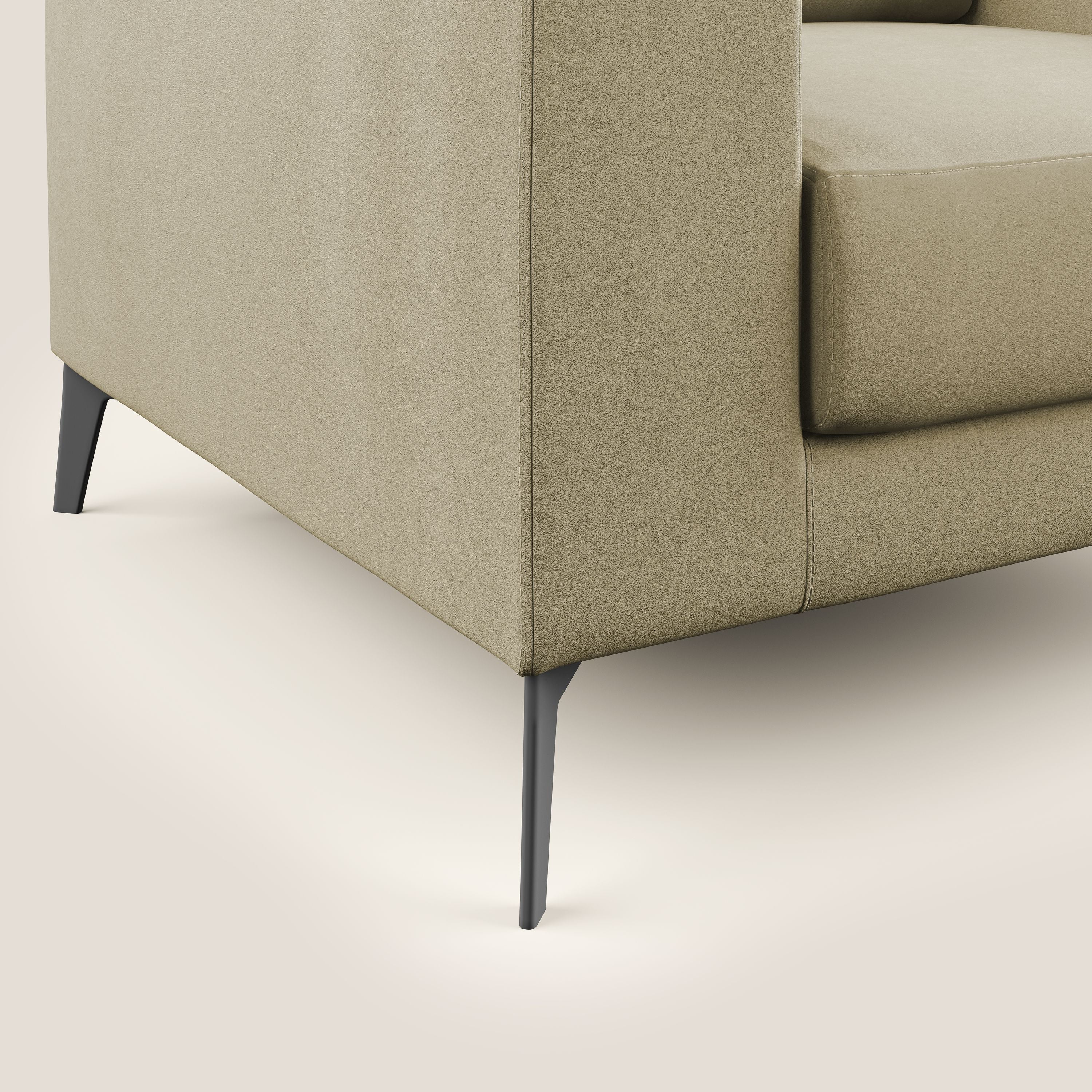 Prestige poltroncina moderna in microfibra smacchiabile T11 beige - divani.store