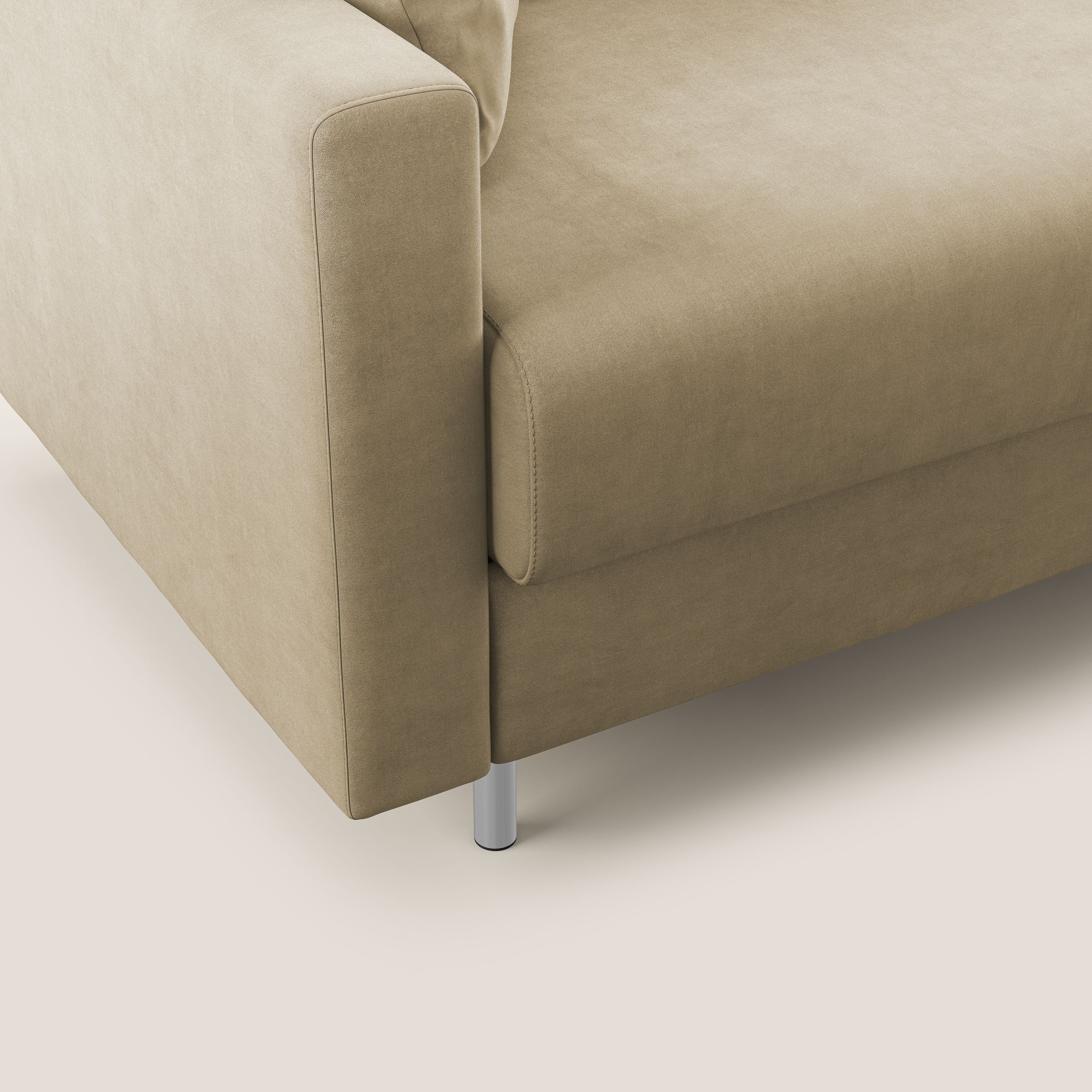 Megan divano letto matrimoniale in microfibra smacchiabile T11 beige - divani.store