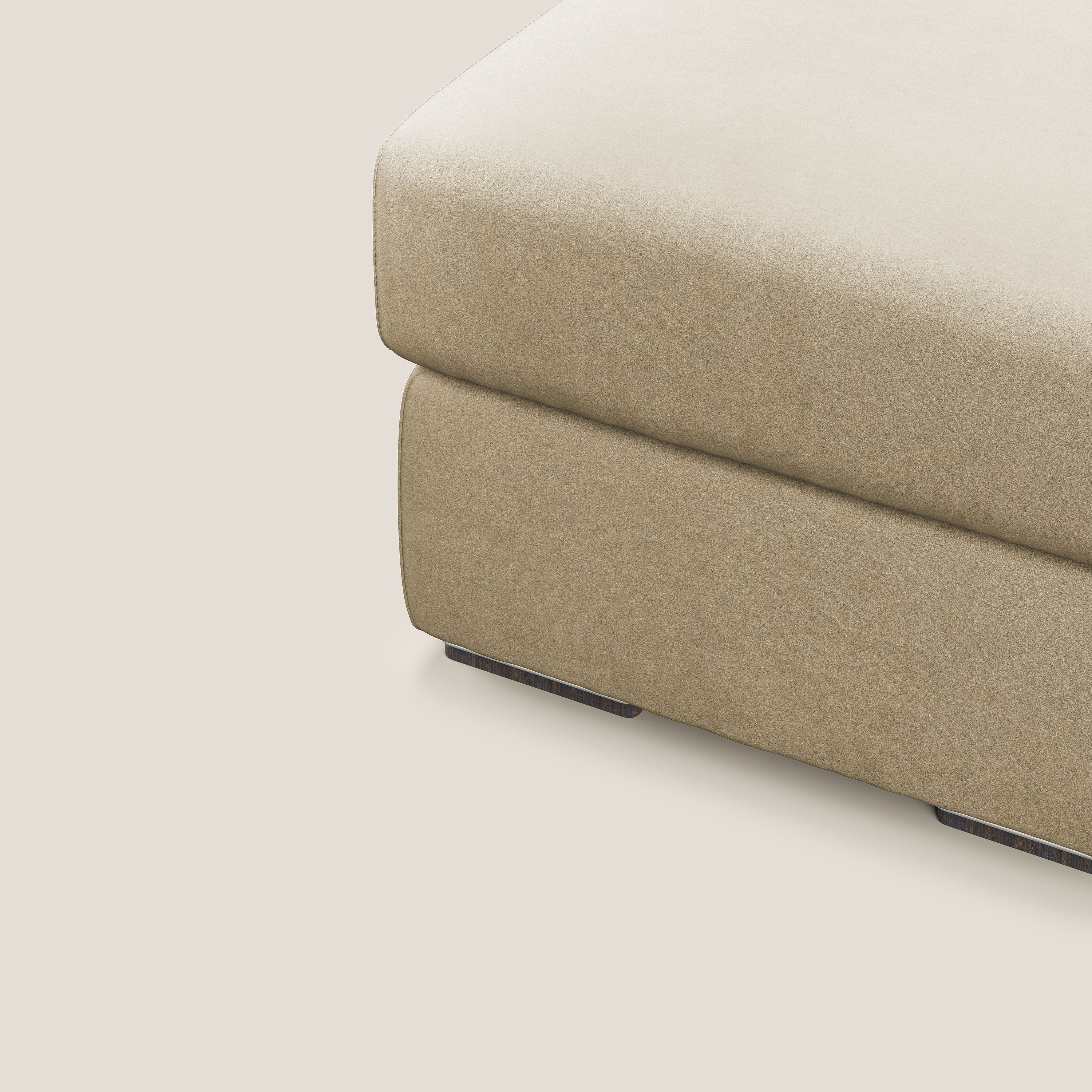 Sun pouf apribile contenitore in microfibra smacchiabile T11 beige - divani.store