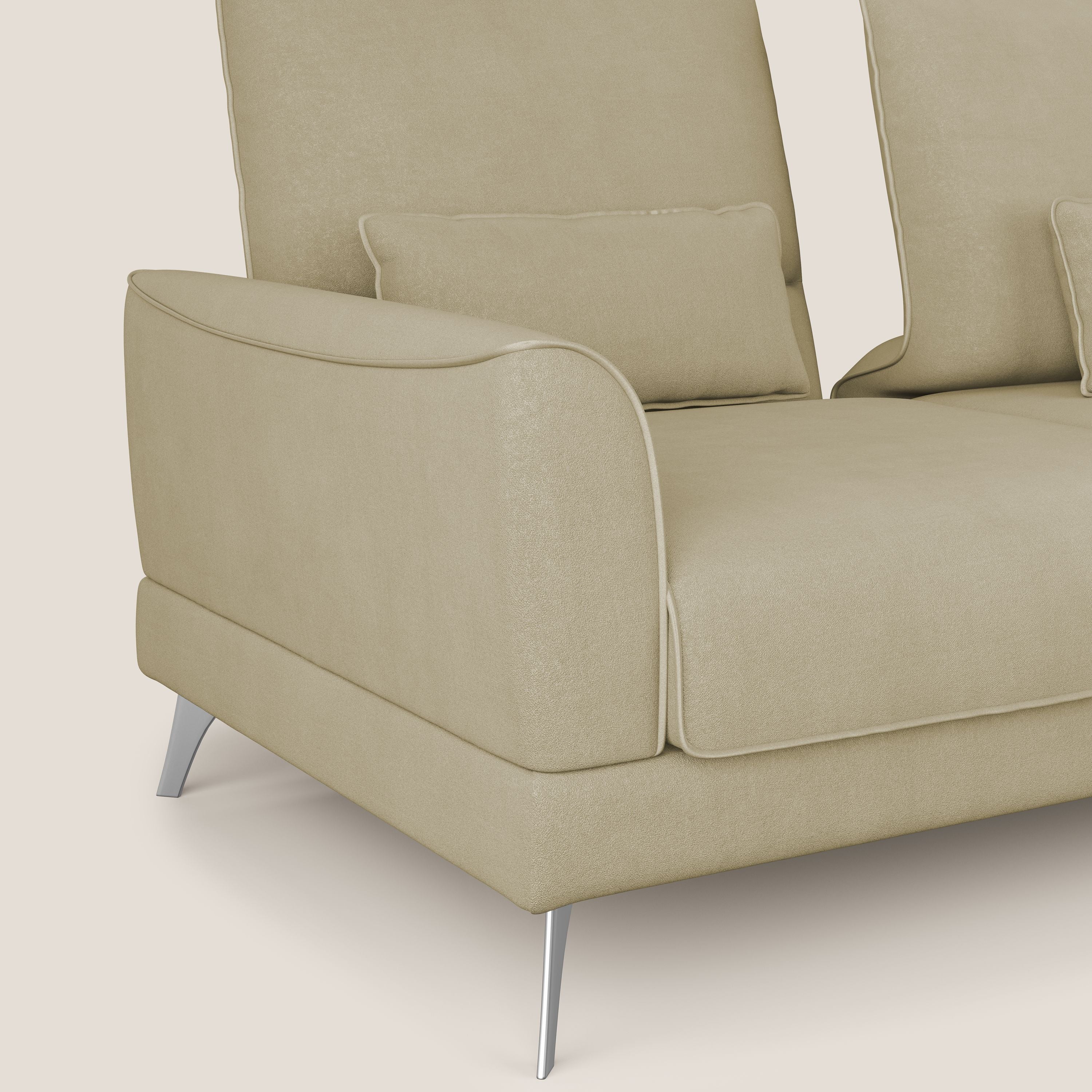 Tommy Divano relax con schienali traslanti in microfibra smacchiabile T11 beige - divani.store